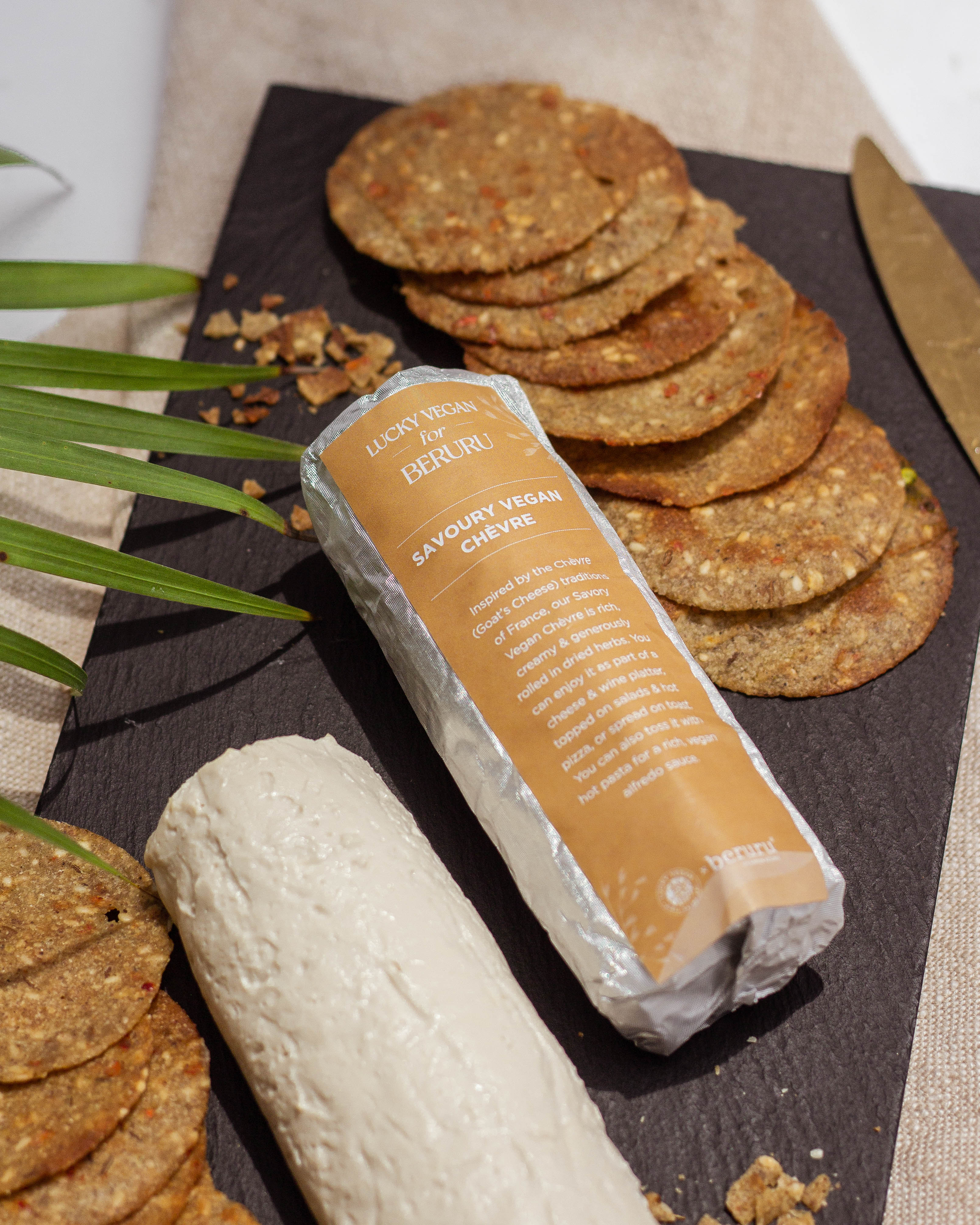 Fig and Vegan Chevre Canapes - Lucky Vegan for Beruru