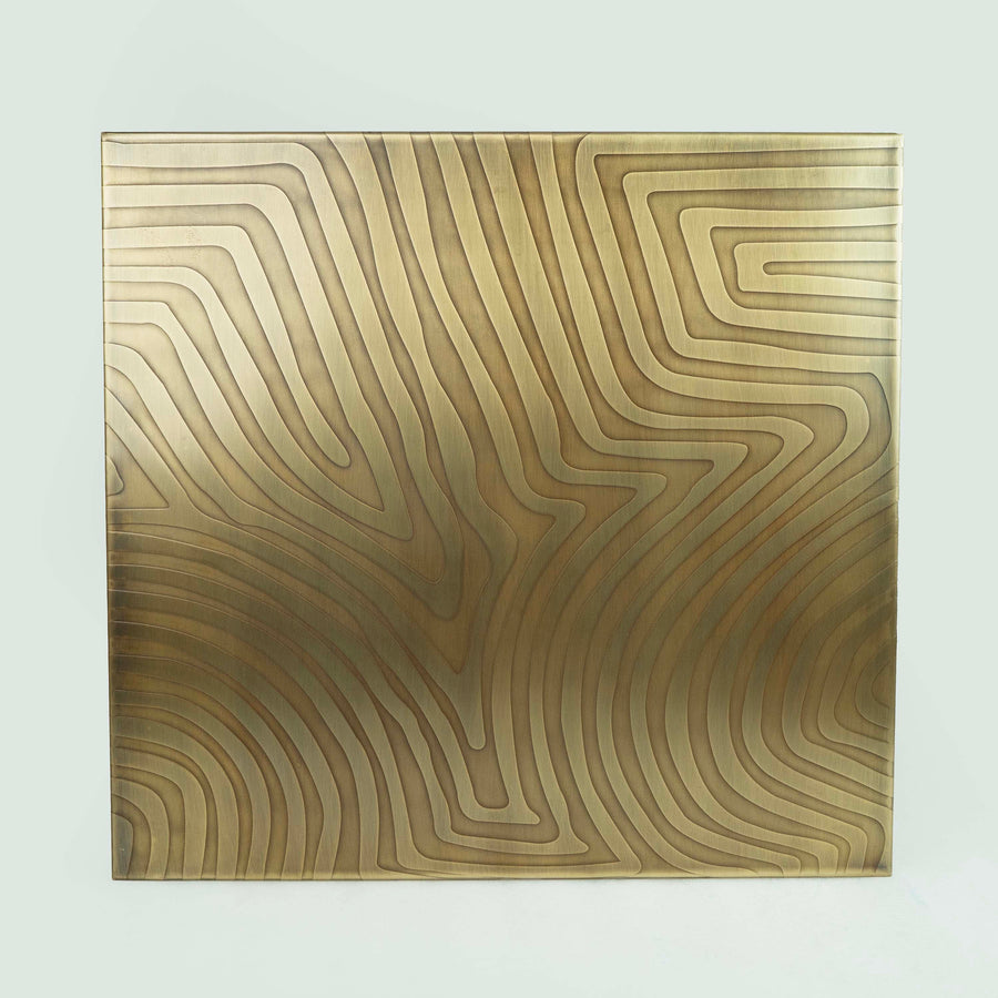 Etched Wall Panel Antique Brass