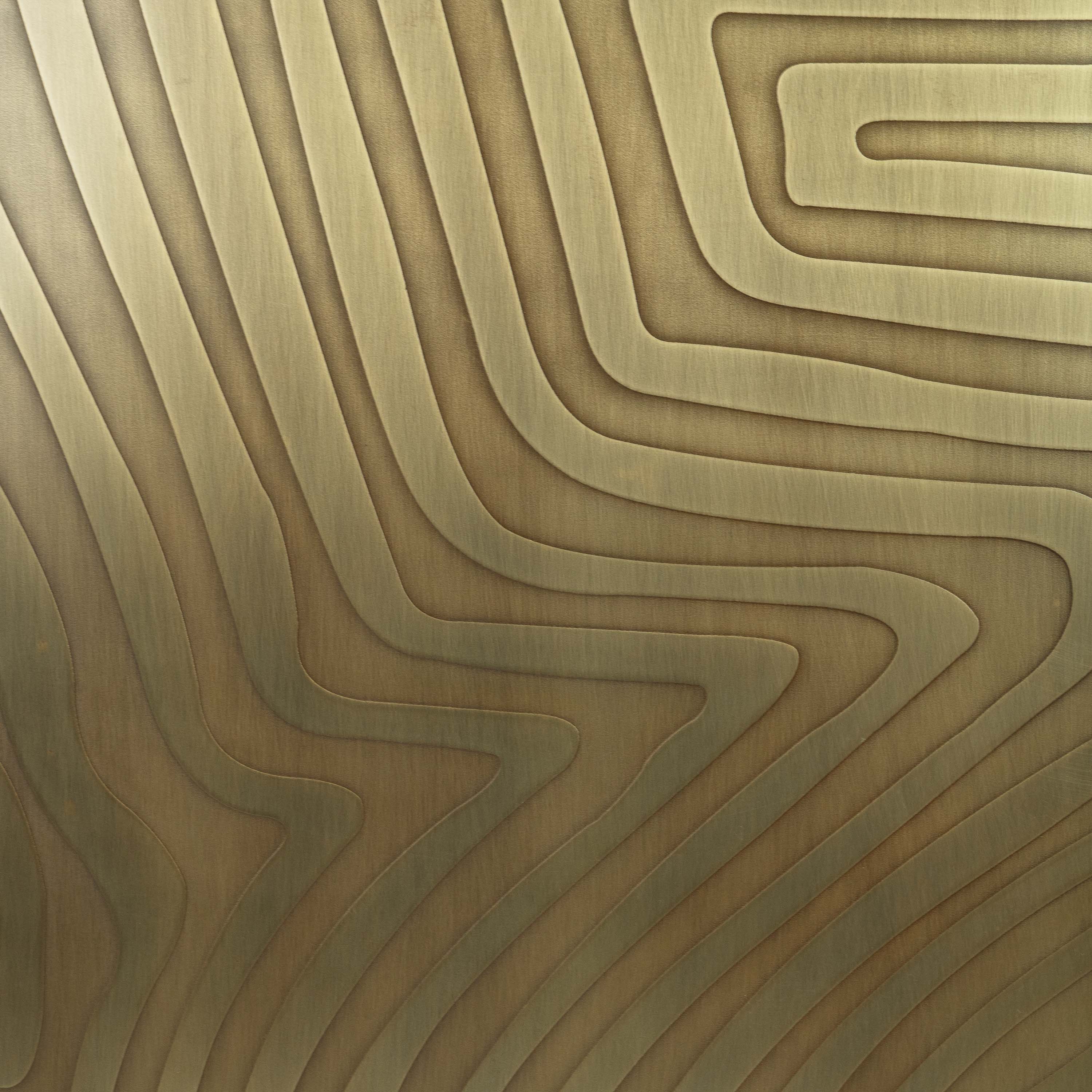 Etched Wall Panel Antique Brass