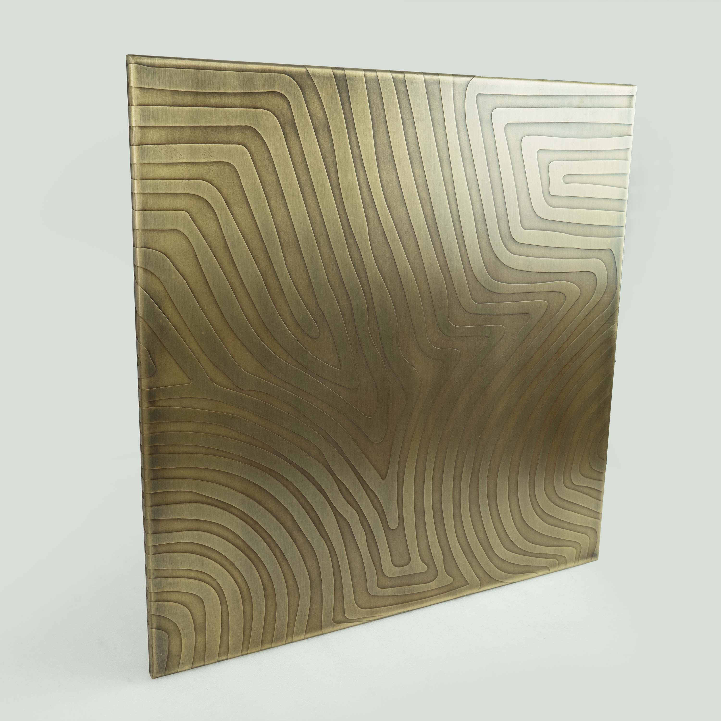Etched Wall Panel Antique Brass