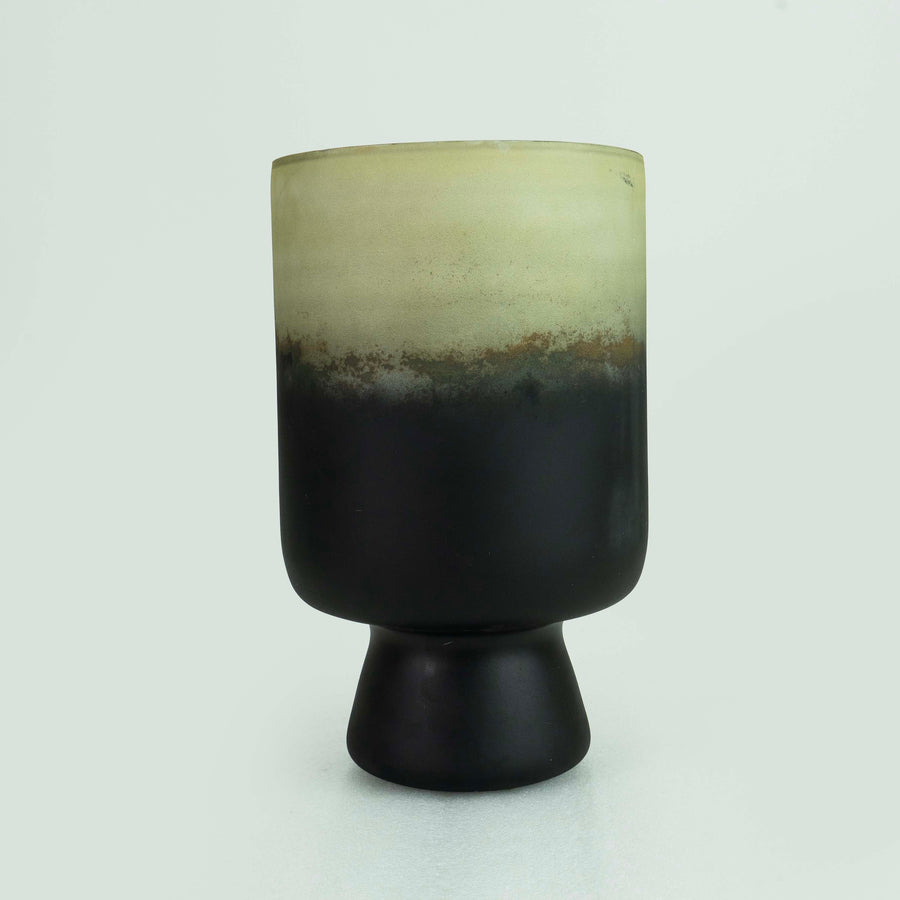 Gold And Black Glass Hurricane