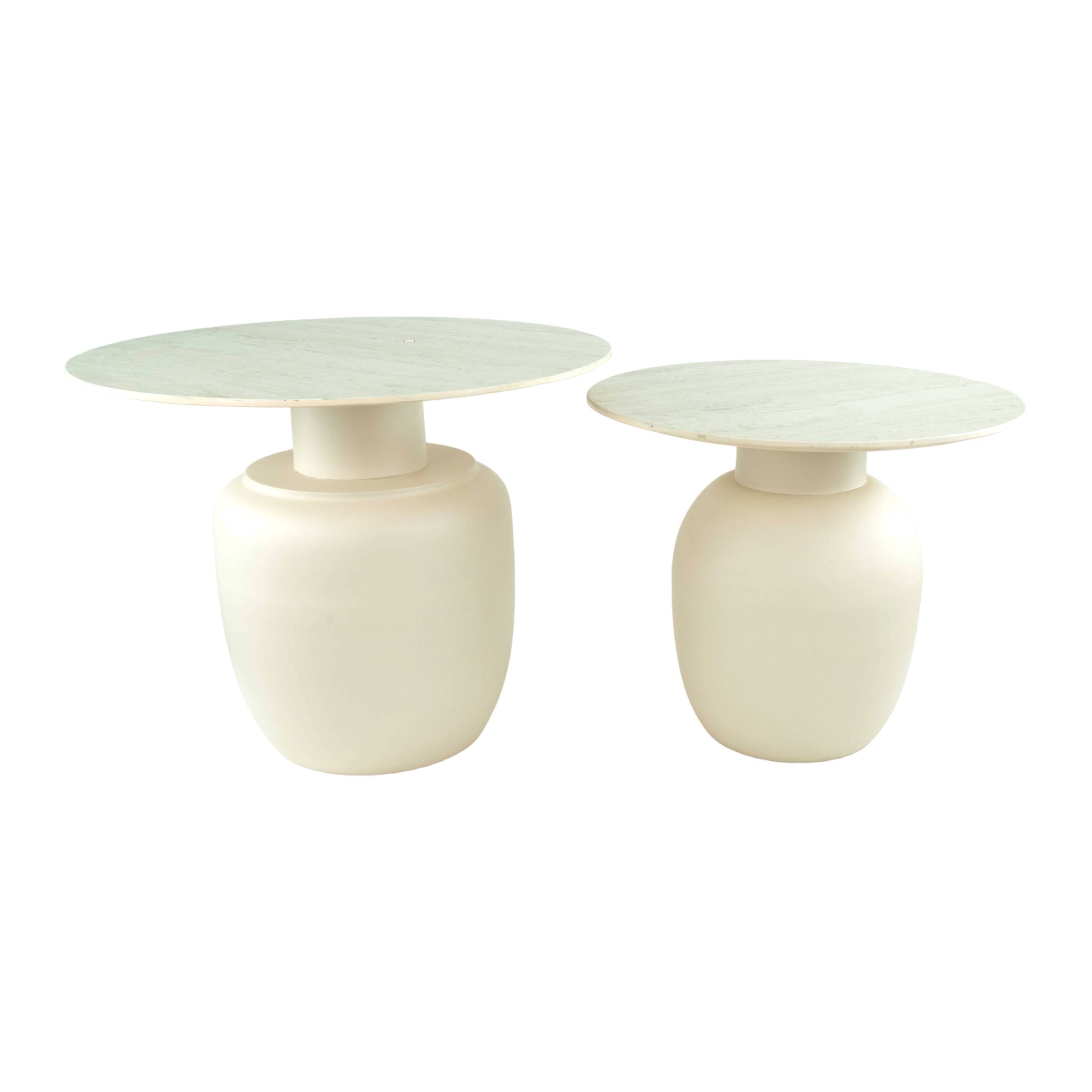 Ceramic Top Centre Table Metal Base (Set of 2)
