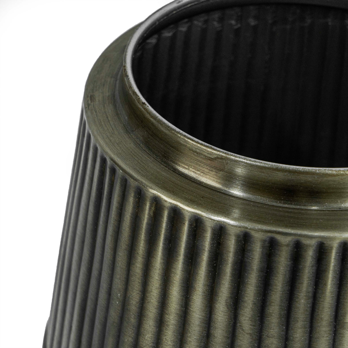 Fluted Pot In Vintage Silver