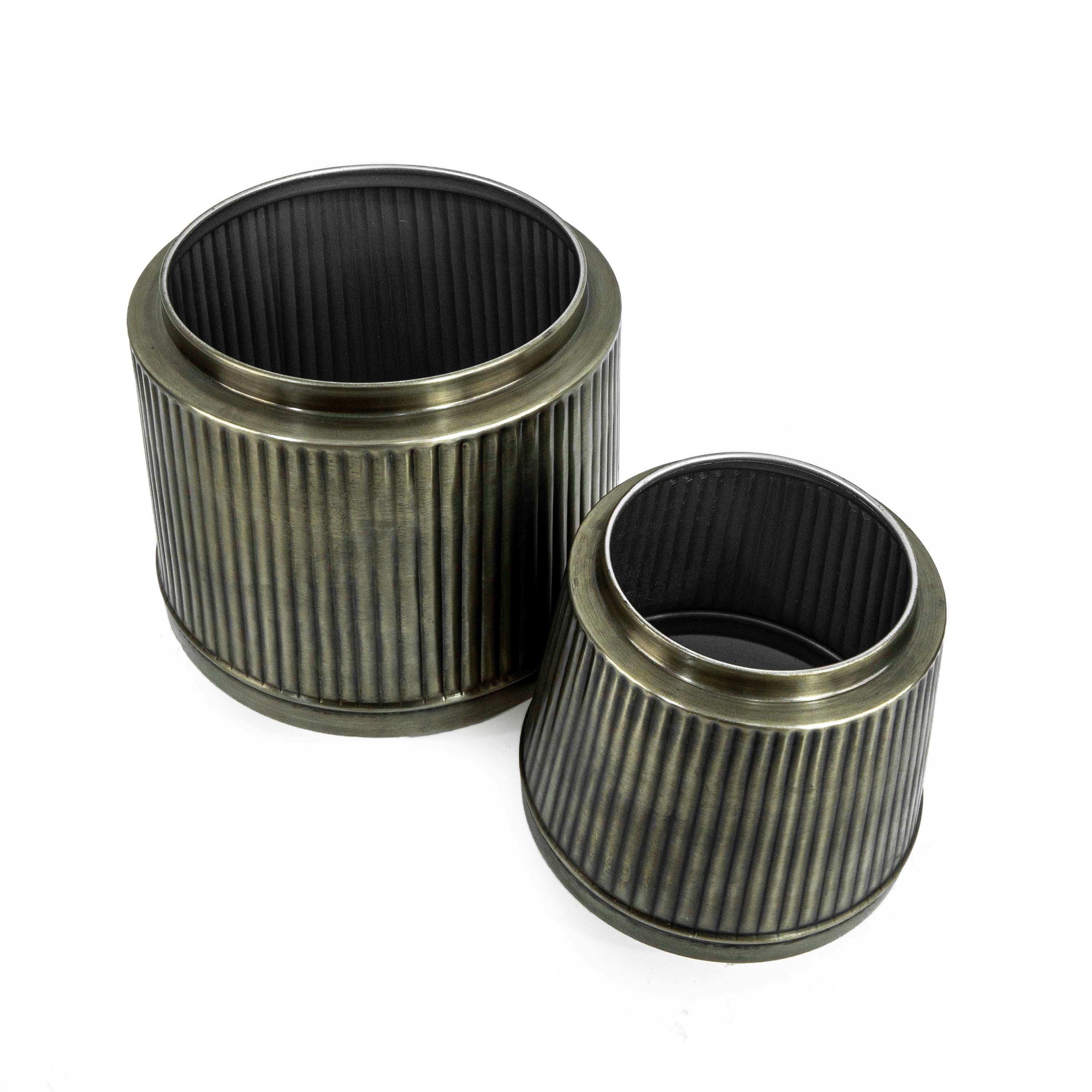 Fluted Pot In Vintage Silver