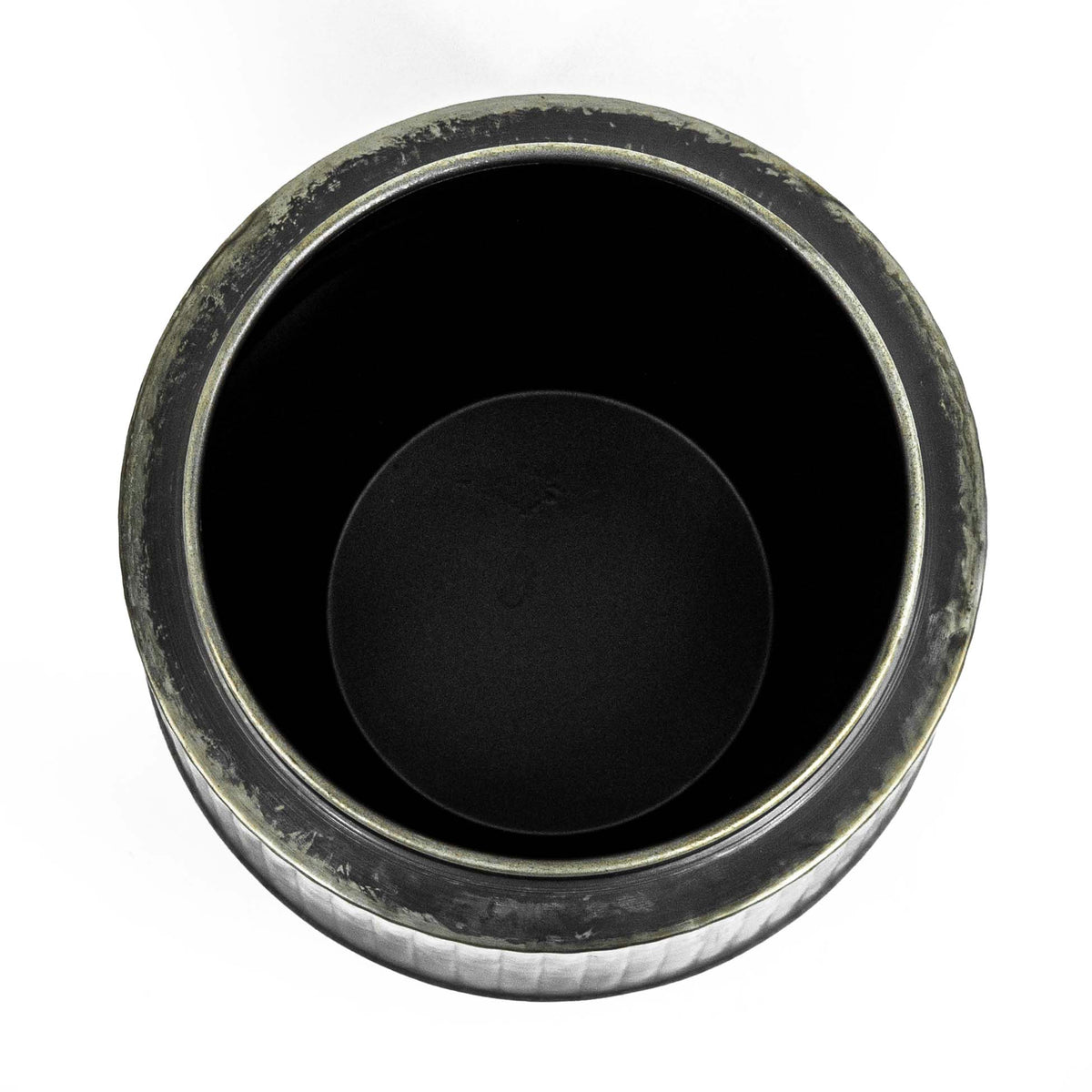 Fluted Pot In Brushed Silver
