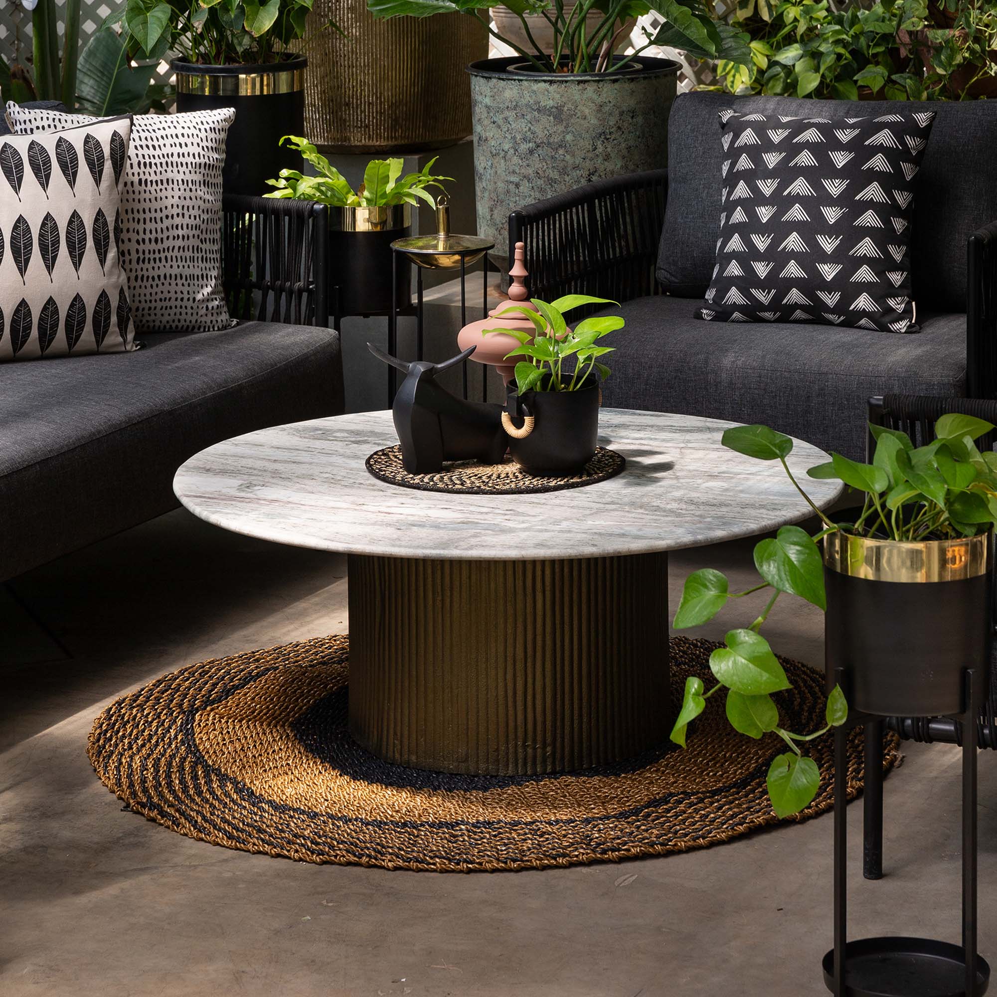 Marble Centre Table with Fluted