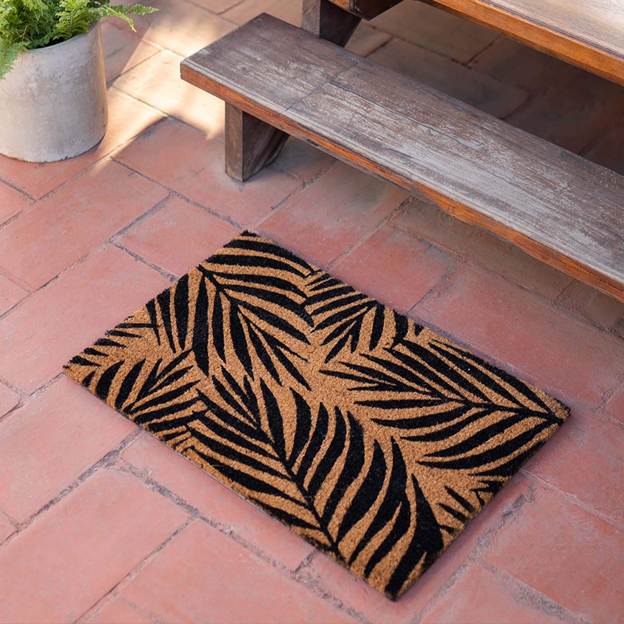 PVC Backed Coir Mat Leaf