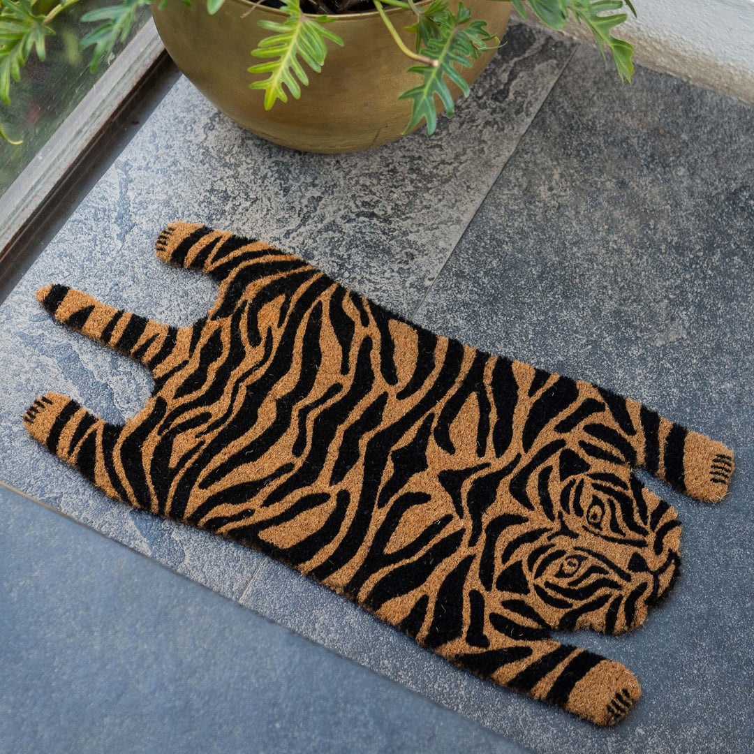 PVC Backed Coir Mat Tiger Print