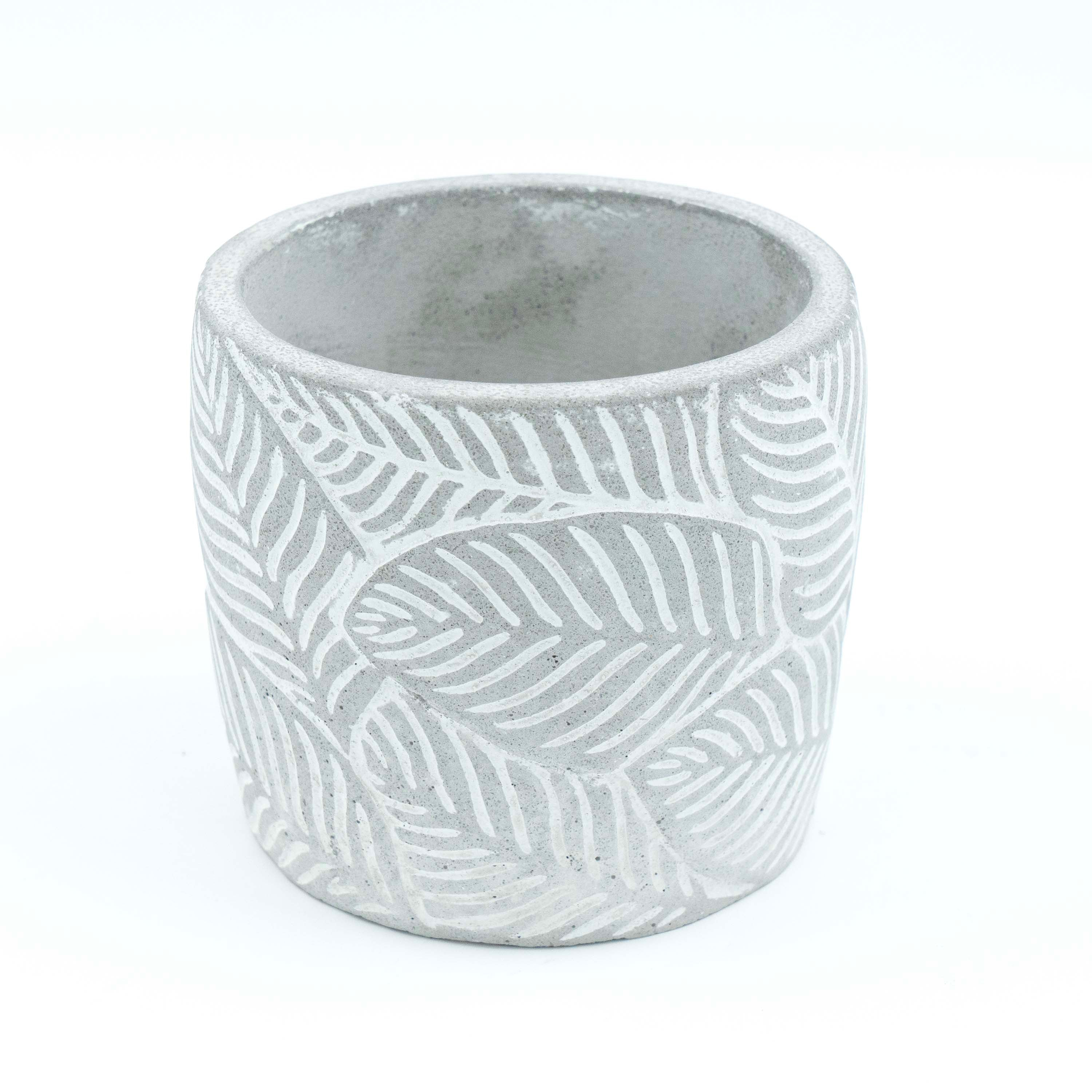 Leaf Embossed Planter with Drainage Plate