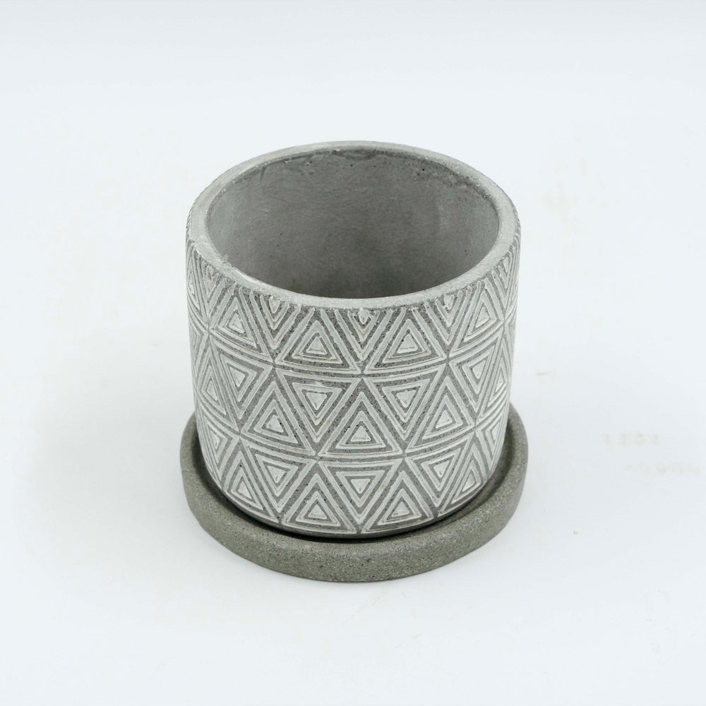 Geometric Pattern Planter with Drainage Plate