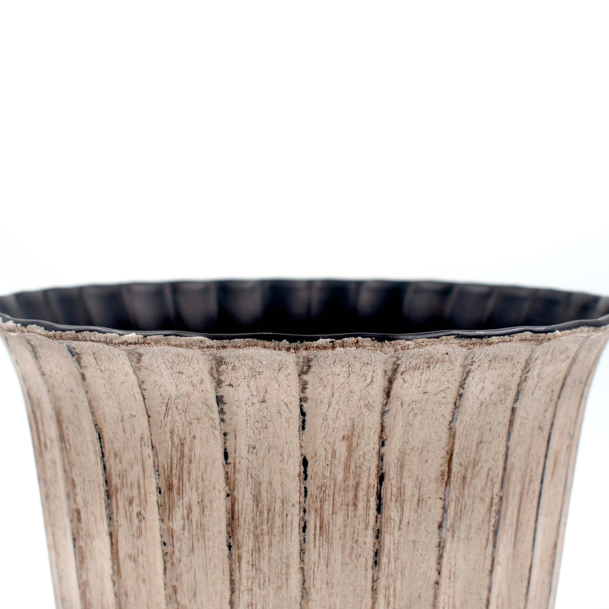 Ivory Black Planter Fluted