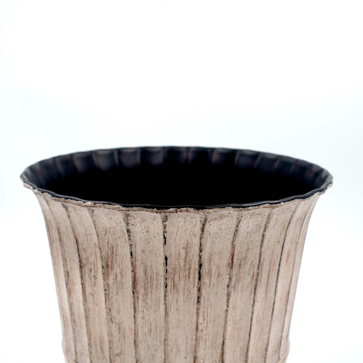 Ivory Black Planter Fluted