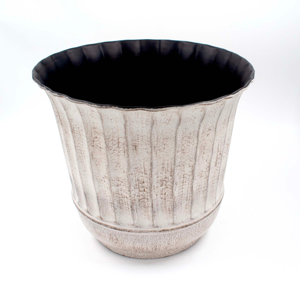 Ivory Black Planter Fluted
