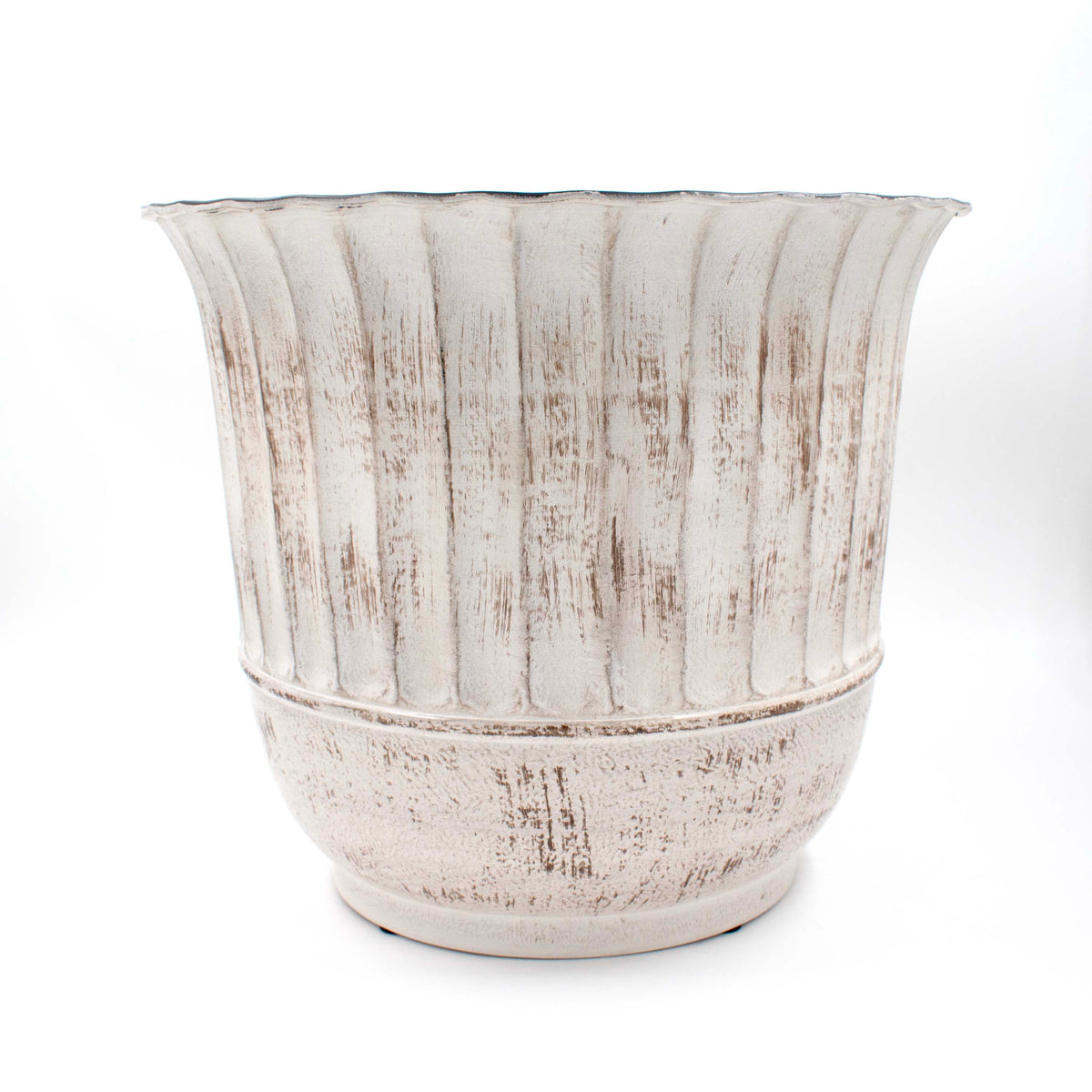 Ivory Black Planter Fluted