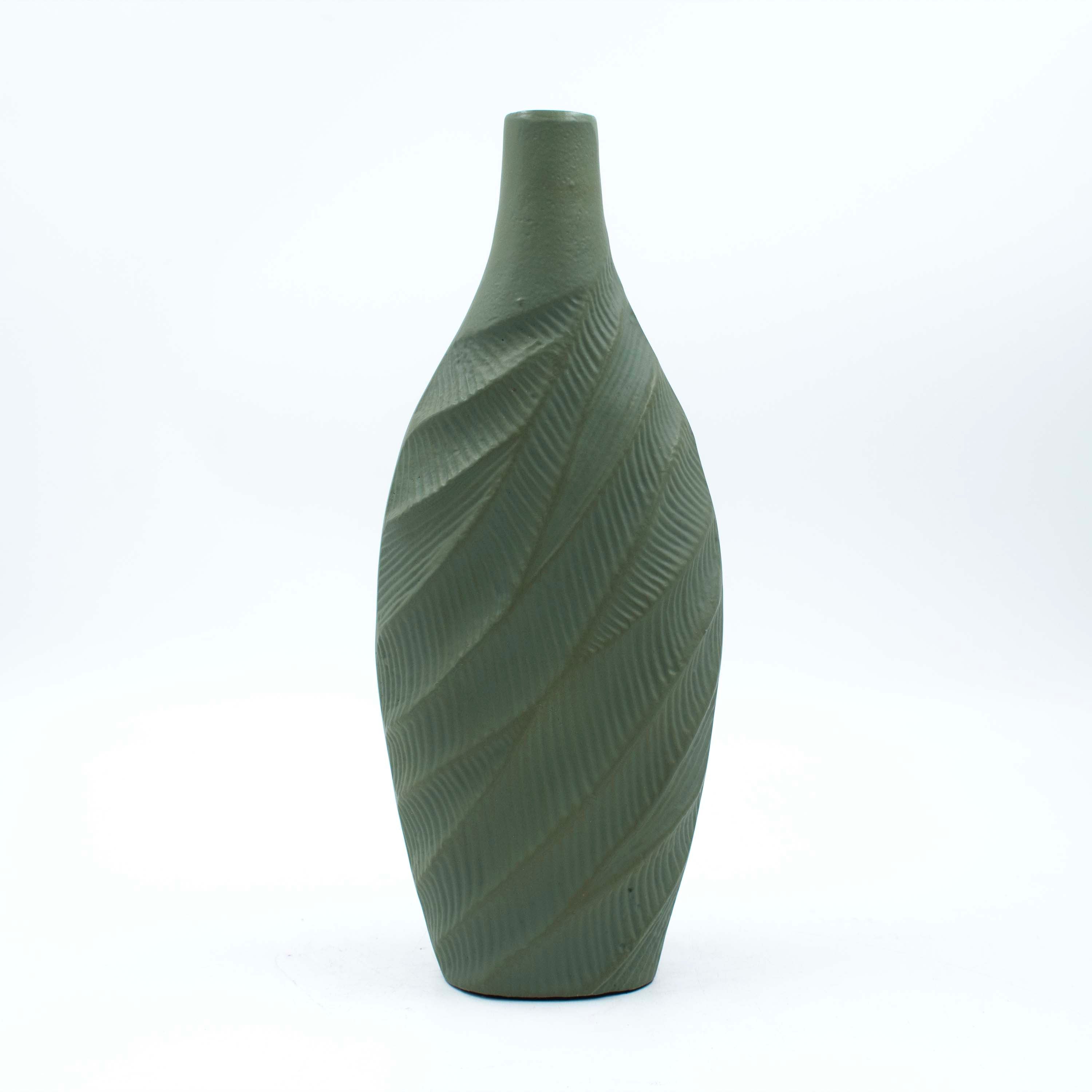 Green Patina Wave Vase