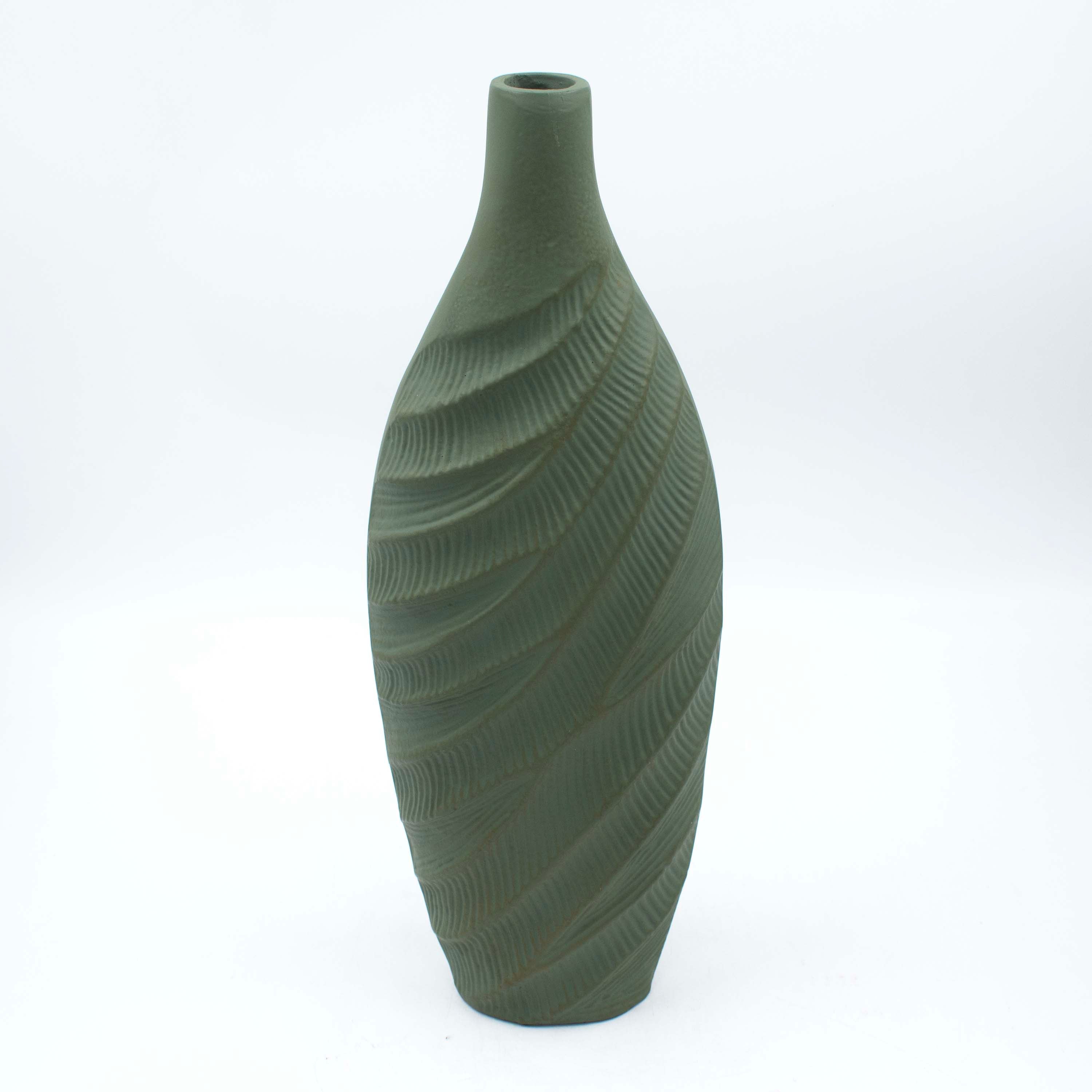 Green Patina Wave Vase