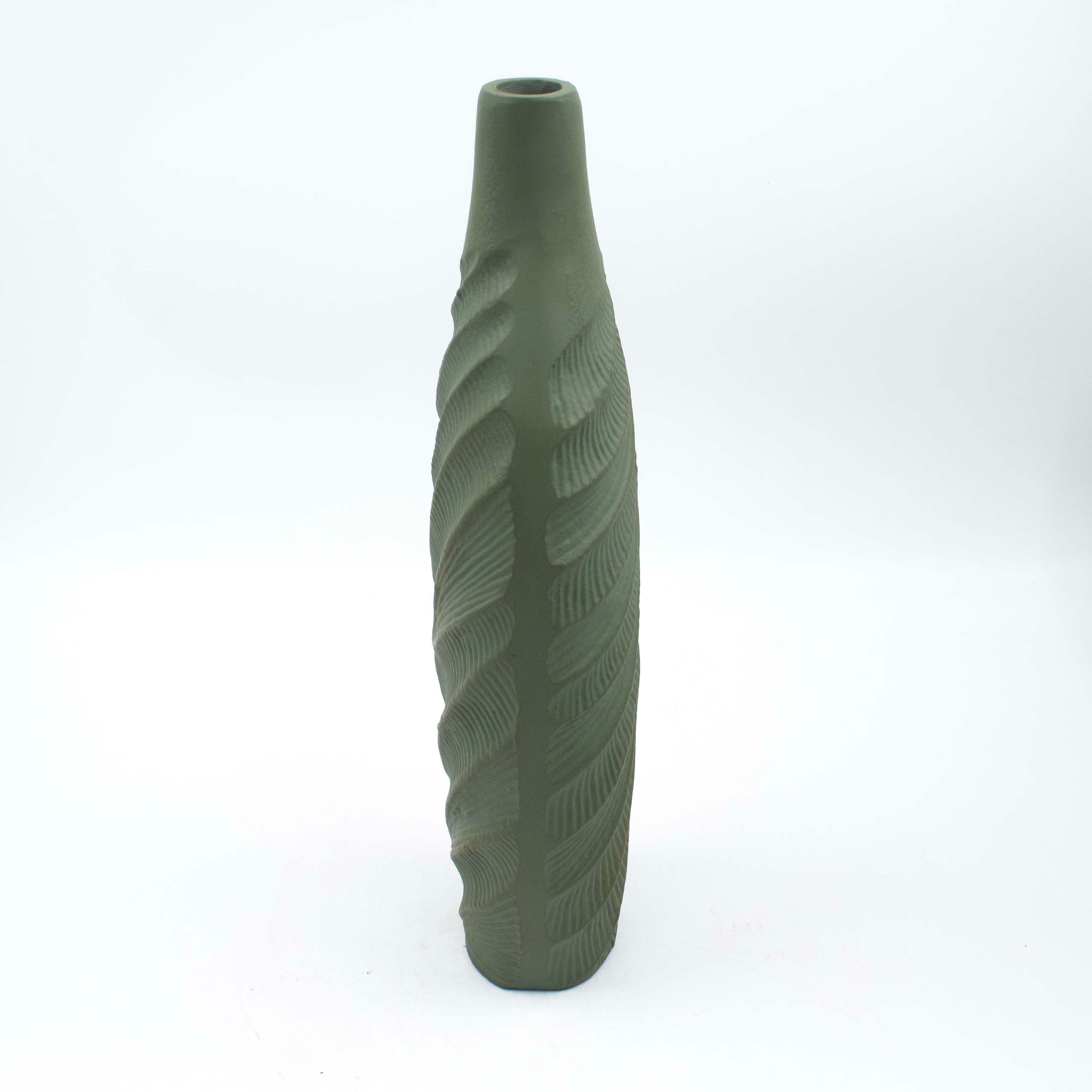 Green Patina Wave Vase