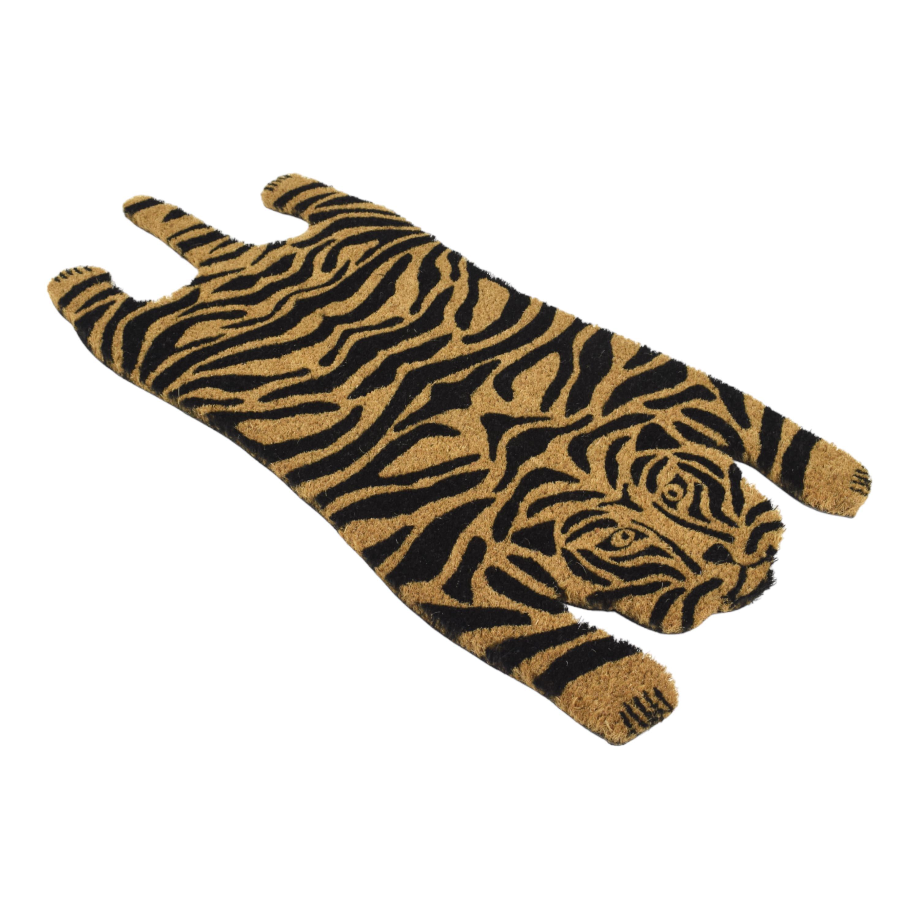 PVC Backed Coir Mat Tiger Print