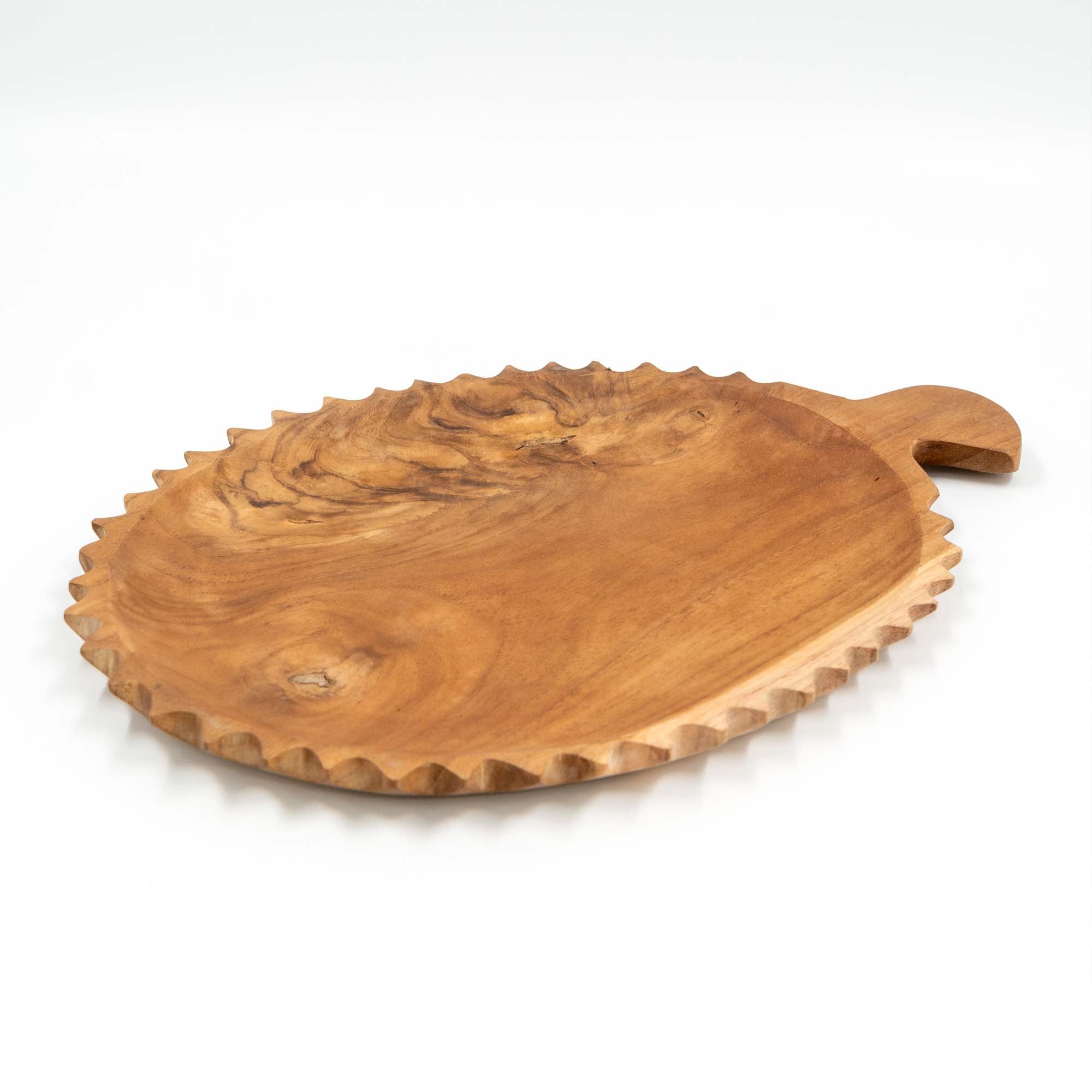 Yarah Teak Wood Zig-Zag Edge Platter