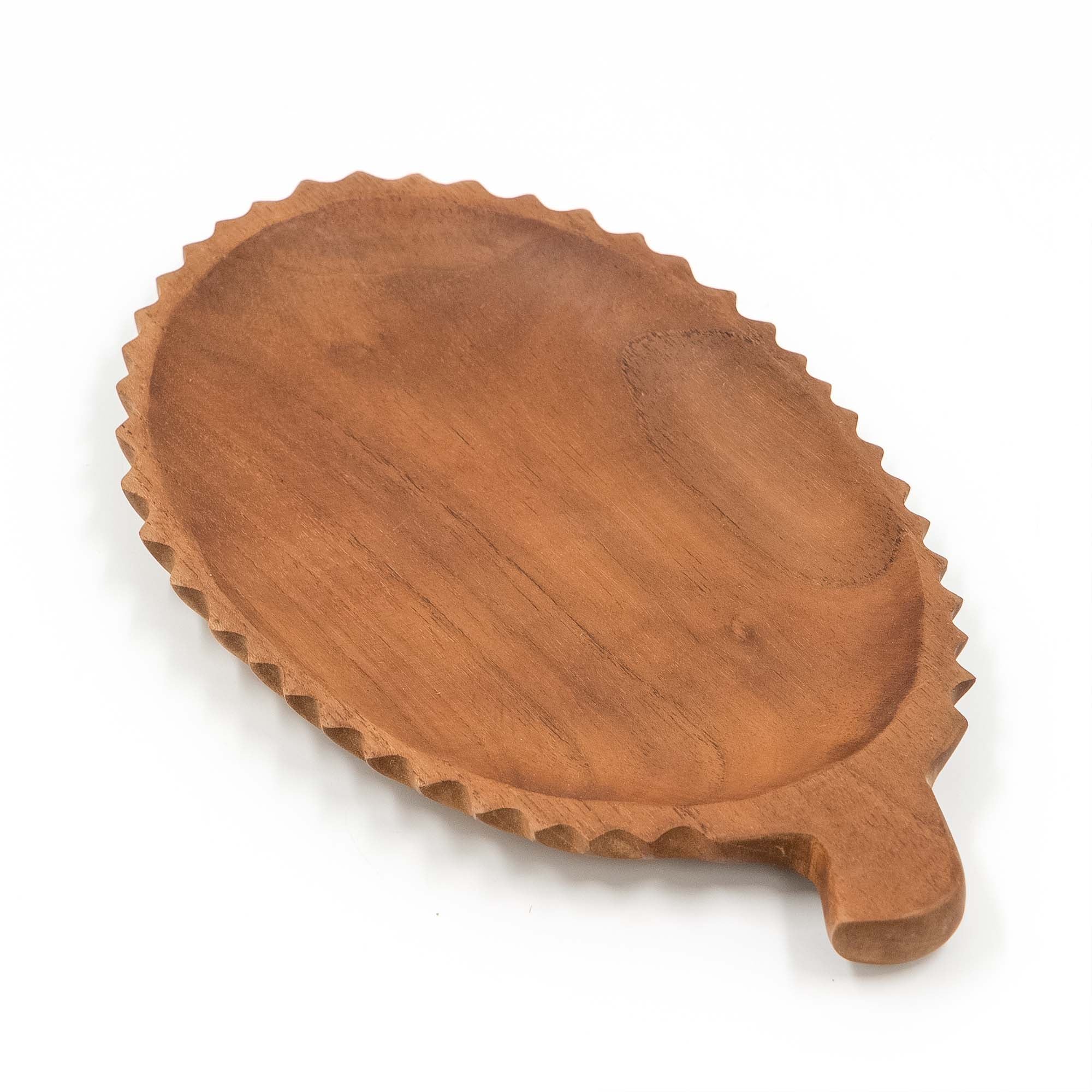 Yarah Teak Wood Zig-Zag Edge Platter