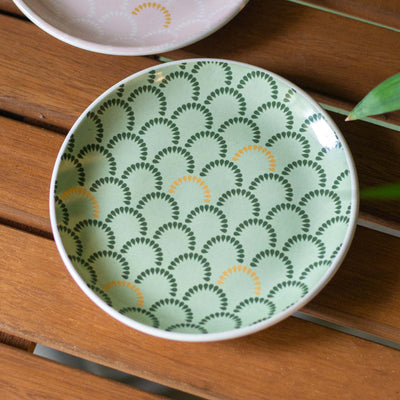 Vintage Garden Dessert Plate Green