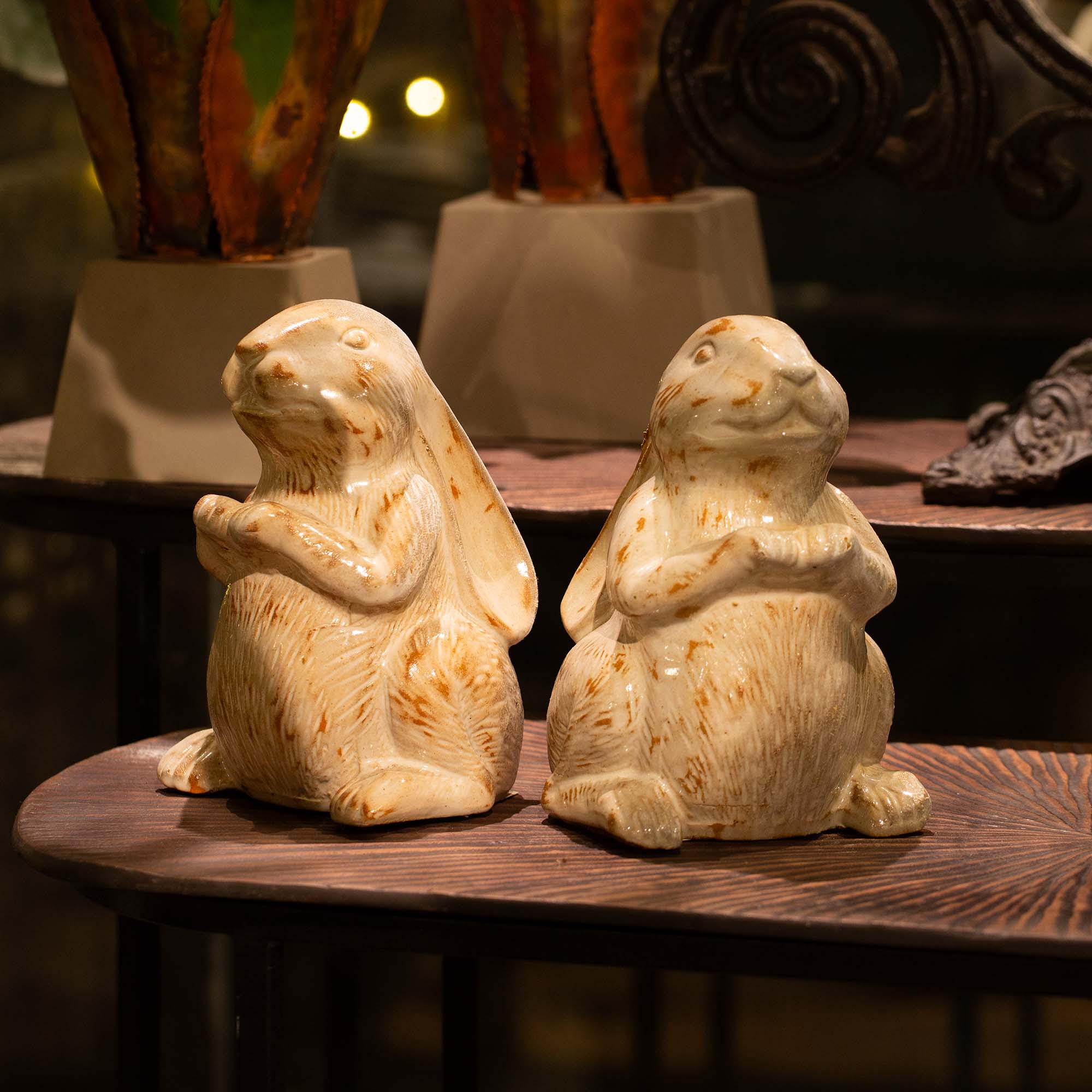 Ceramic Sleeping Rabbit Garden Figurine