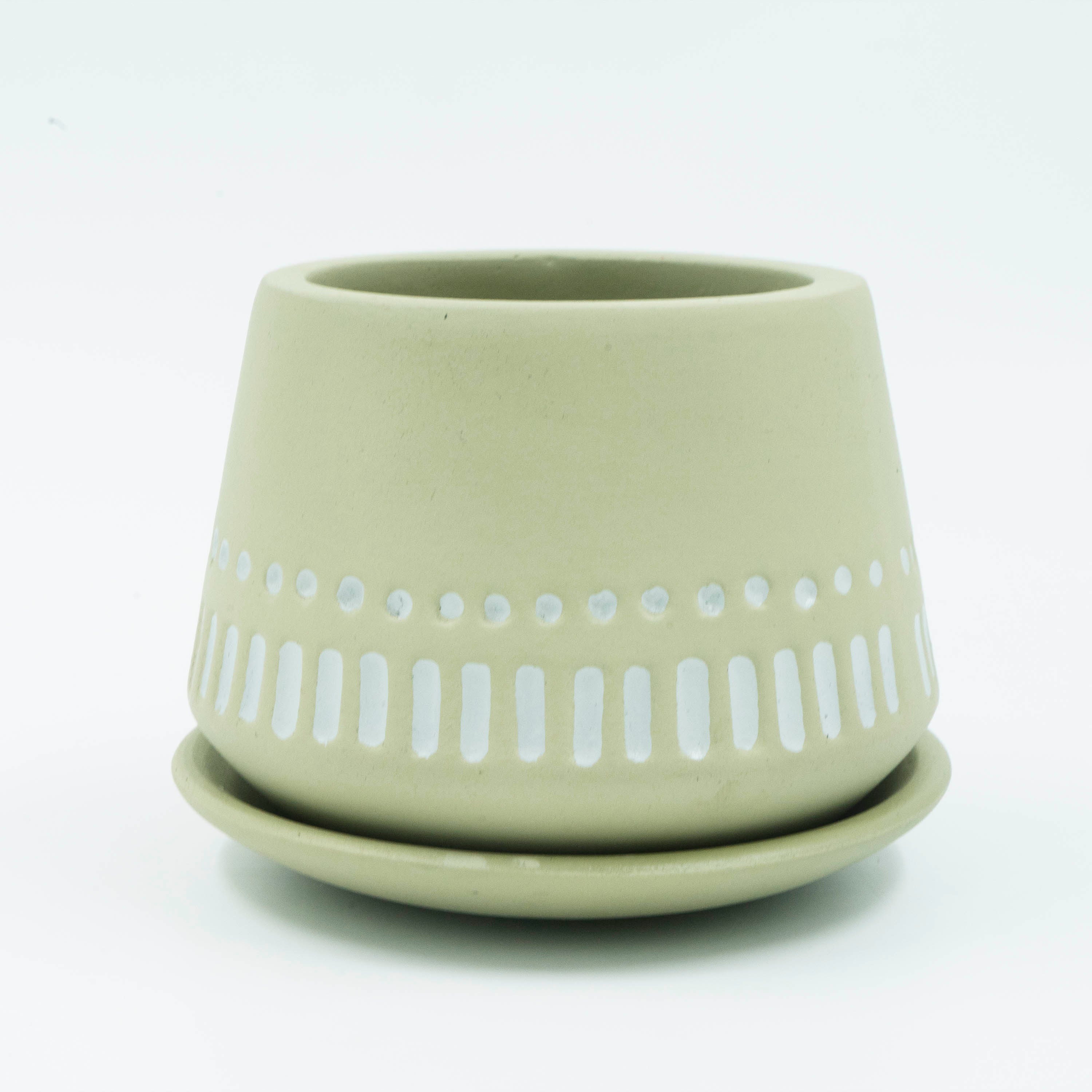 Terracotta Planter Bowl Etched Base