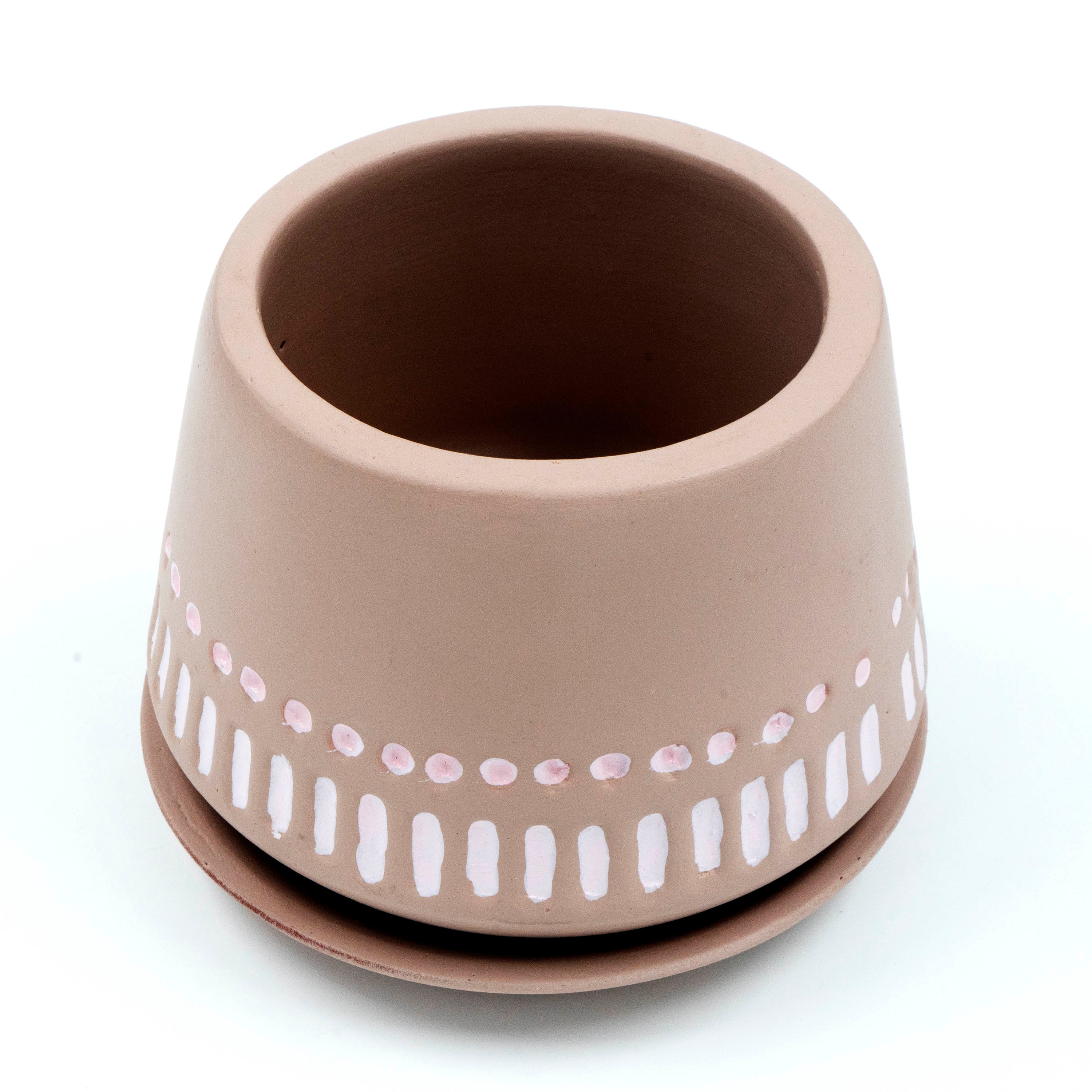 Terracotta Planter Bowl Etched Base