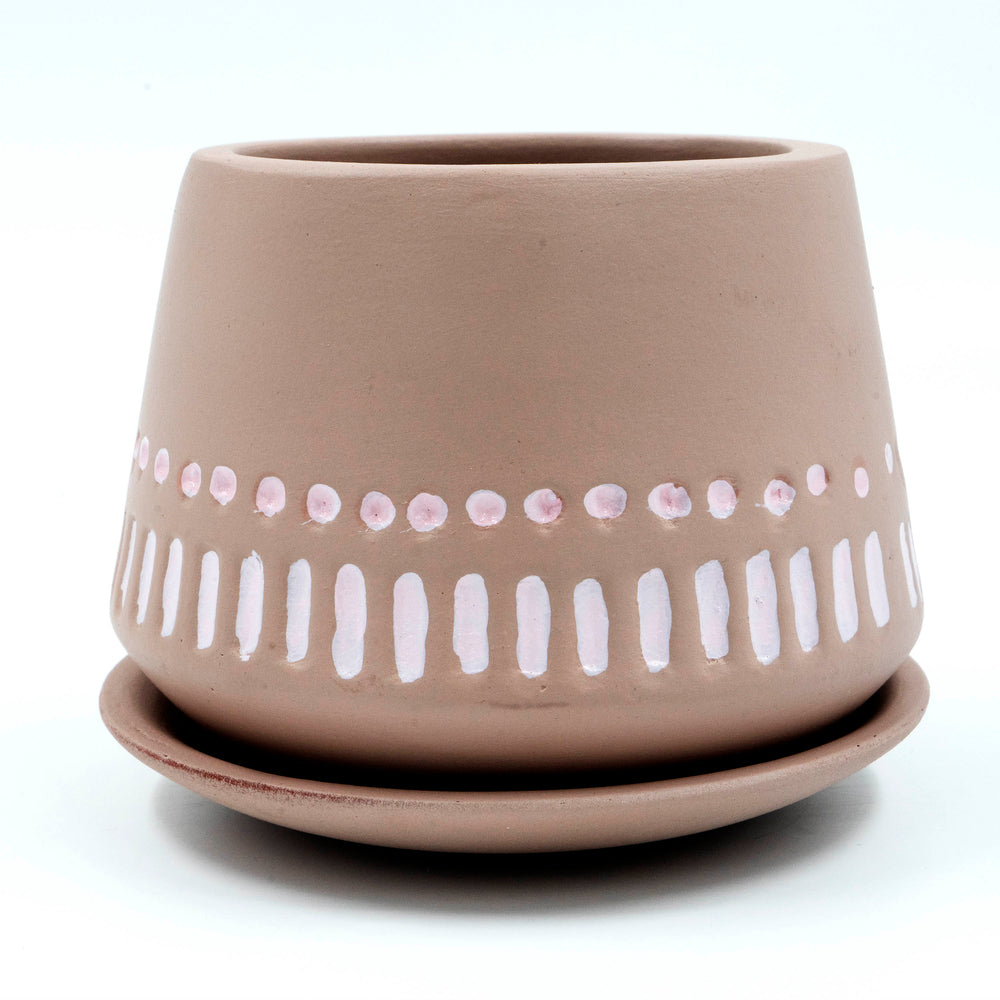Terracotta Planter Bowl Etched Base