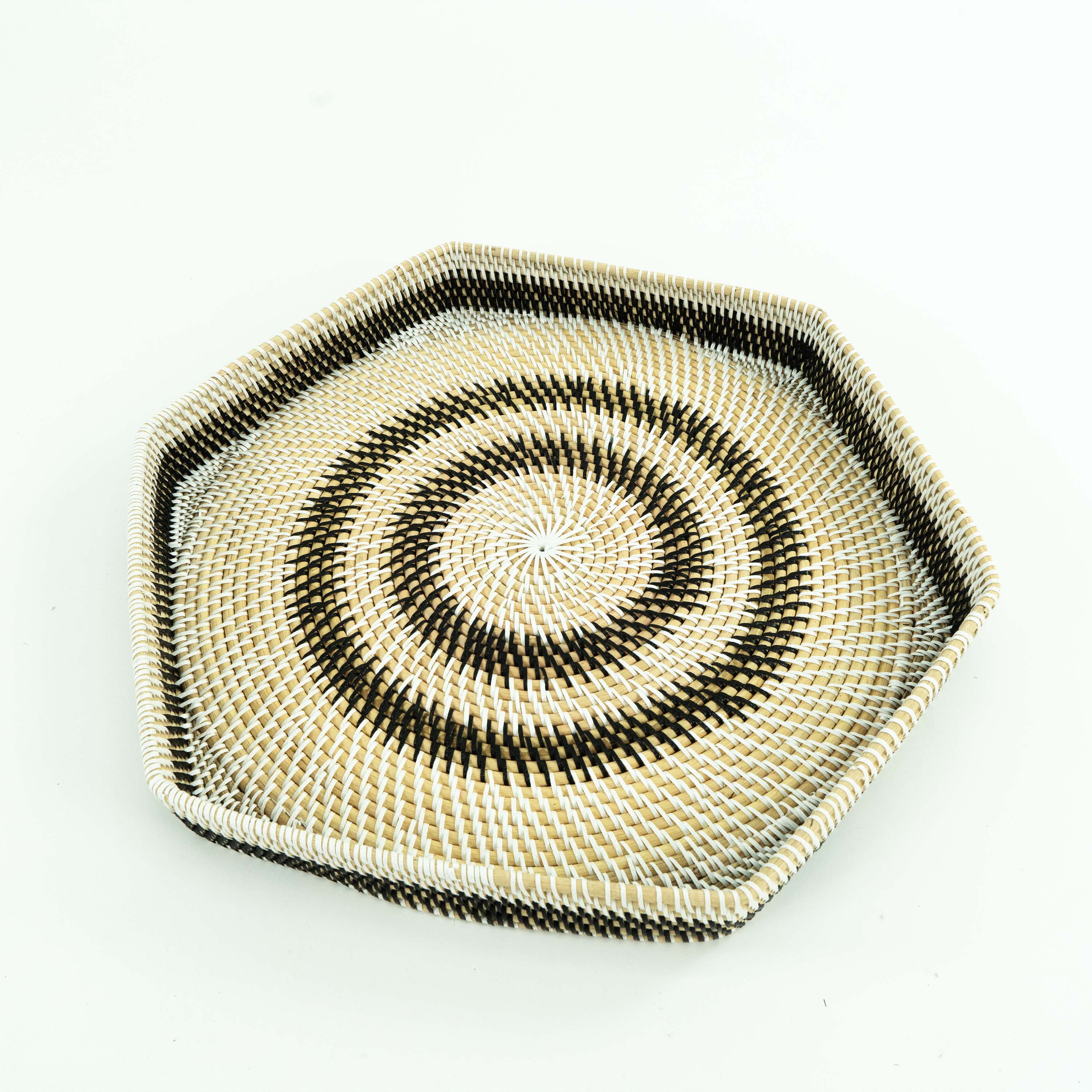 Hexagon Rattan Tray