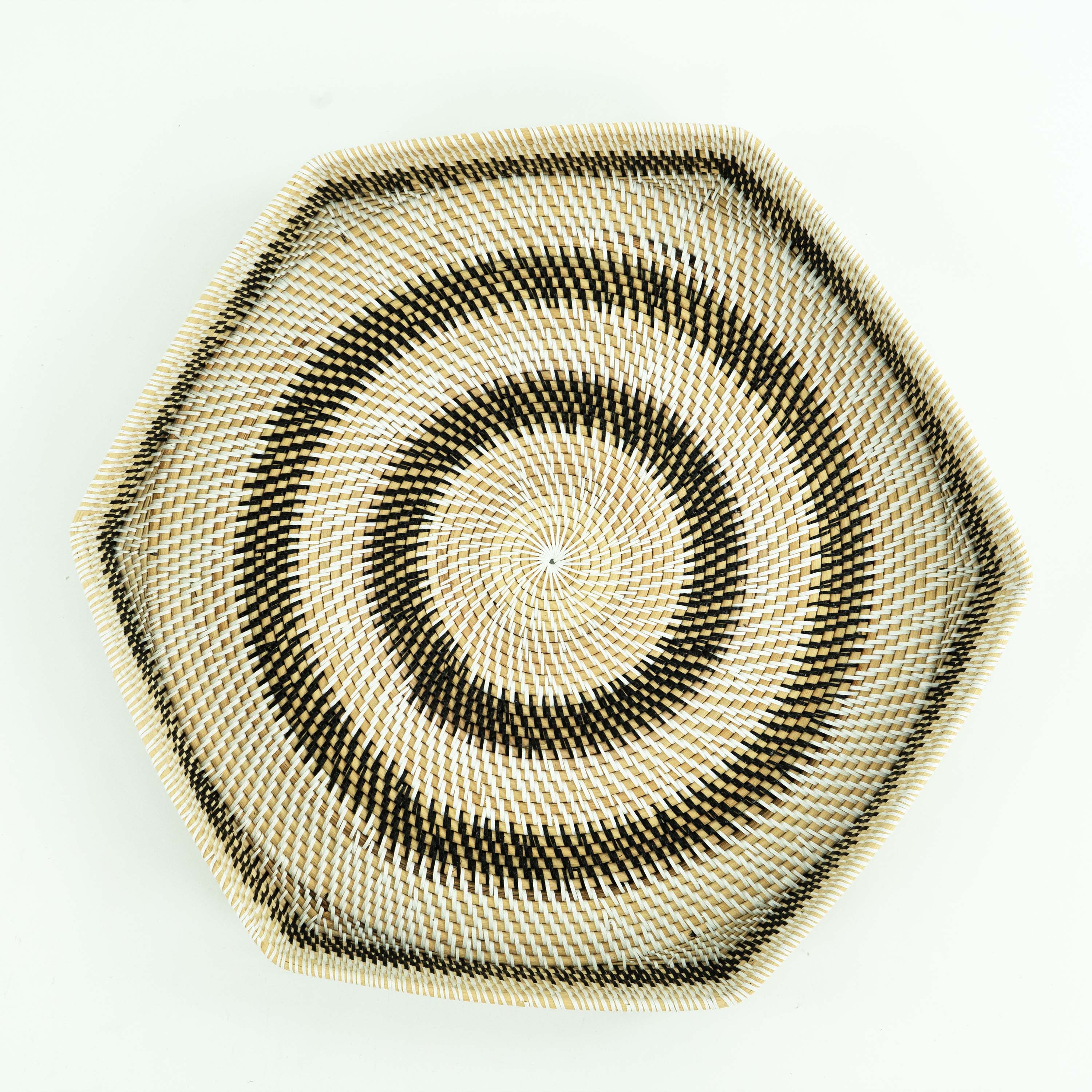 Hexagon Rattan Tray