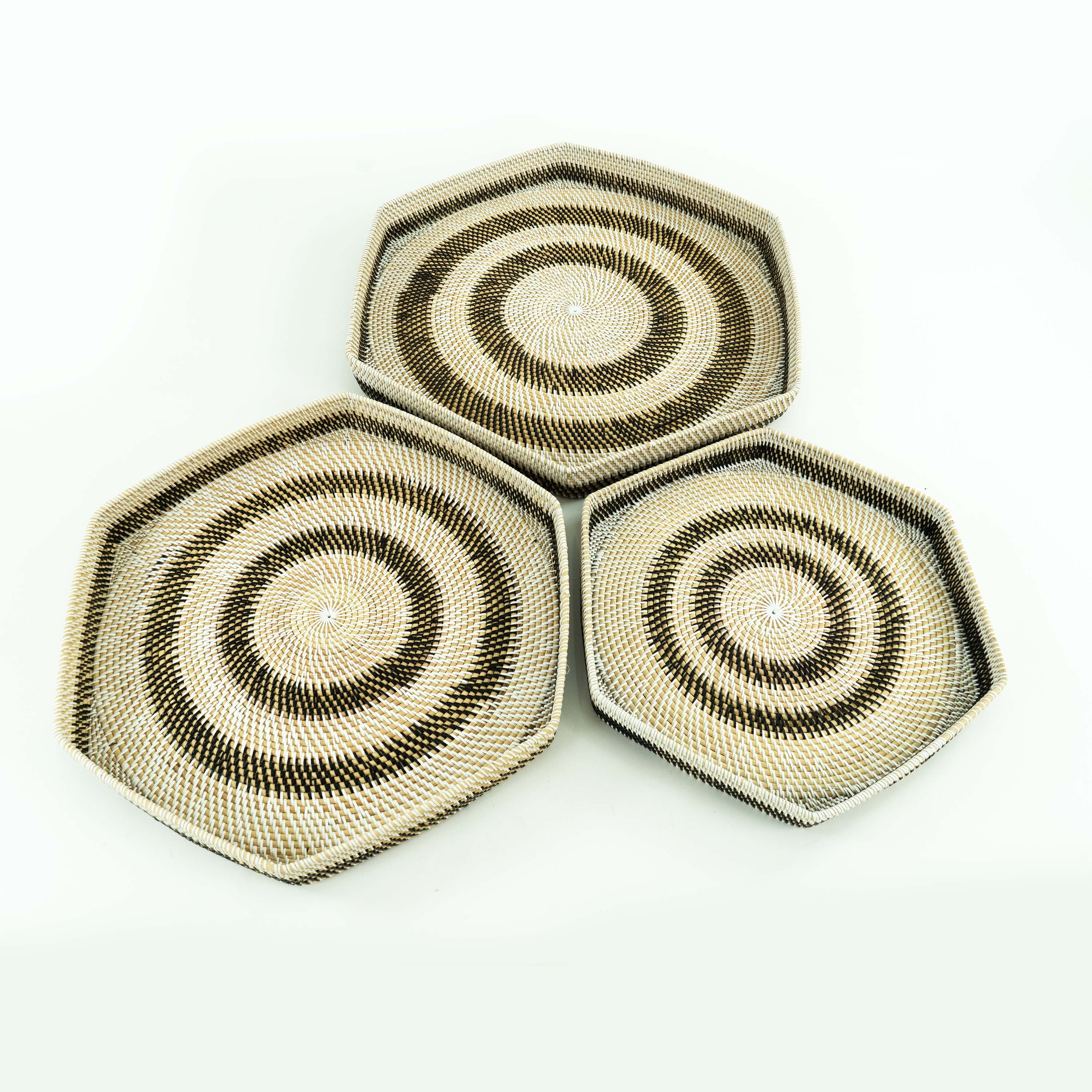 Hexagon Rattan Tray
