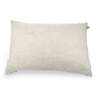 Stripe Duck Egg Embroidered Linen Cushion Cover