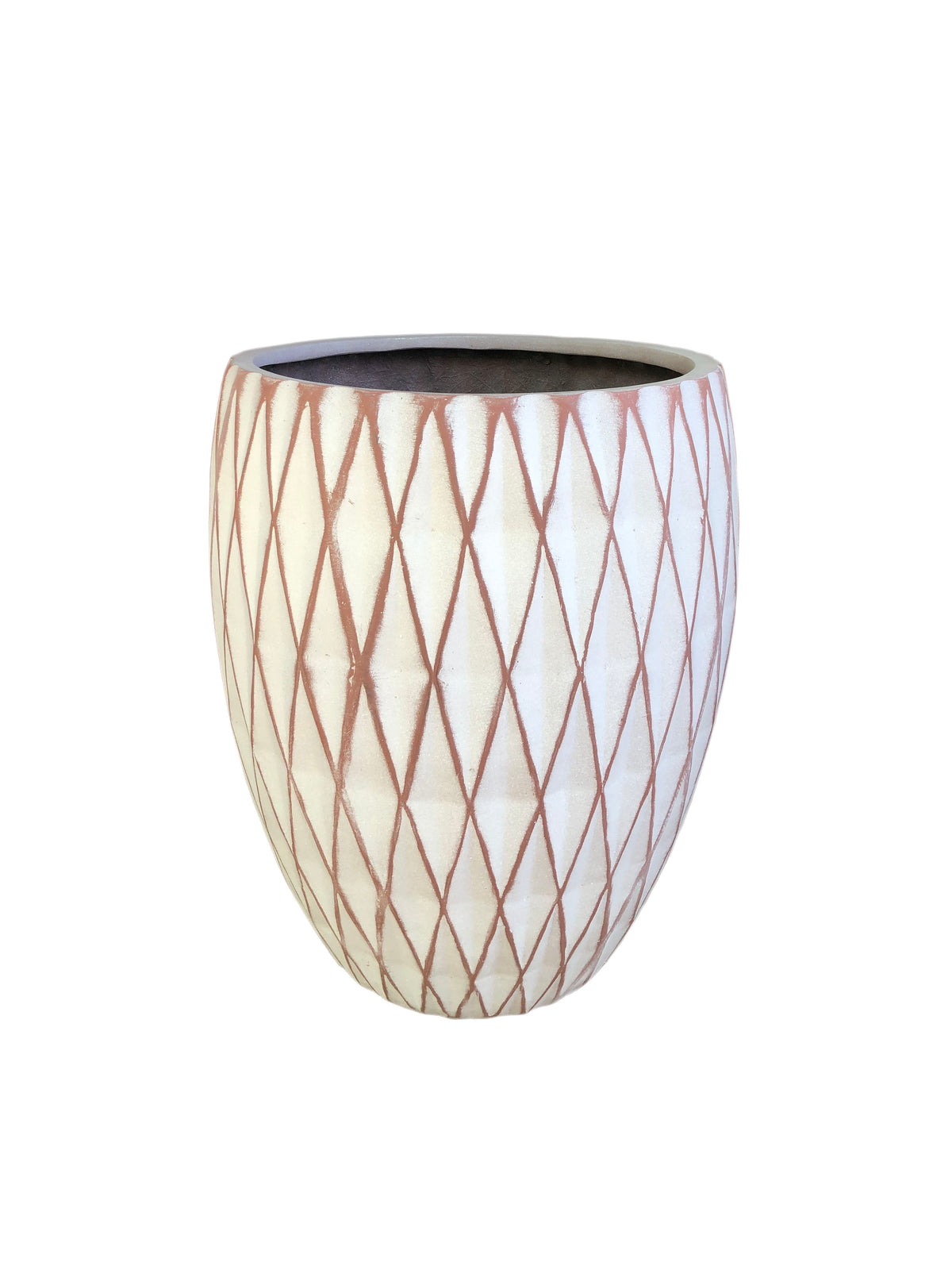 Diamond Off White FRP Egg Pot
