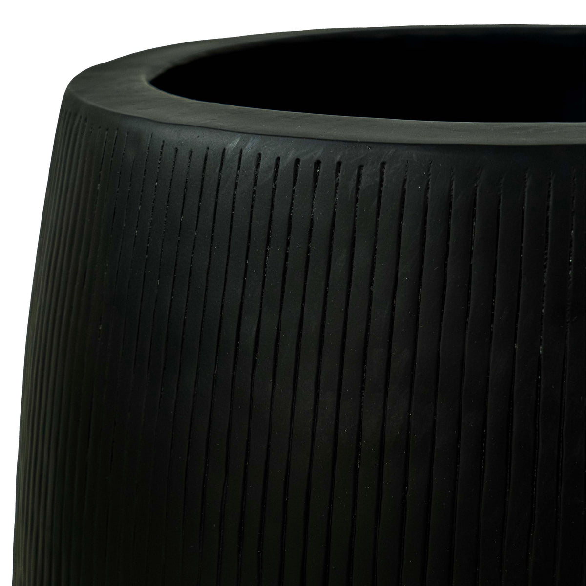 Black Fluted Pot