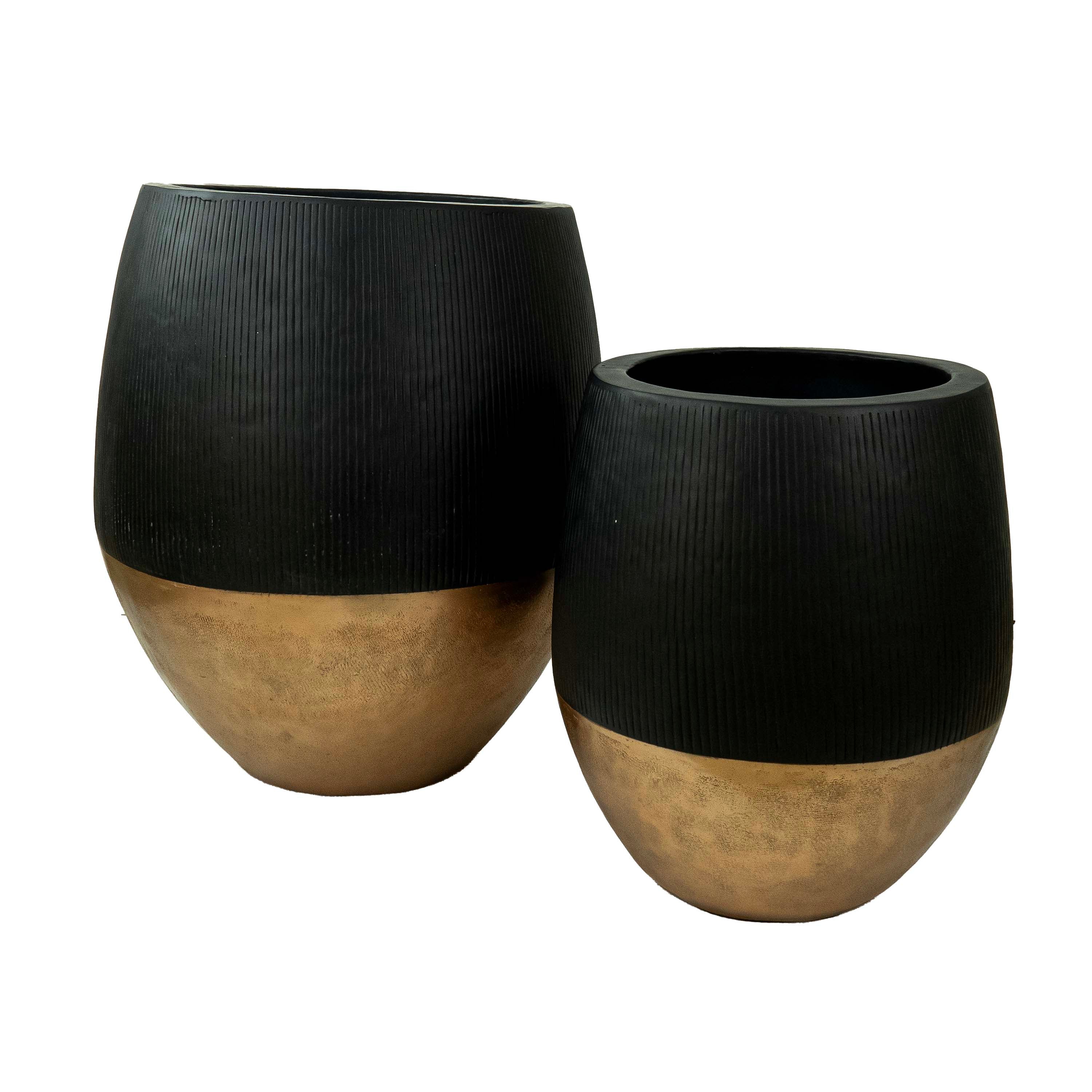 Black Fluted Pot