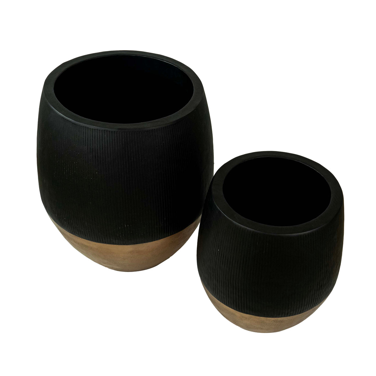 Black Fluted Pot