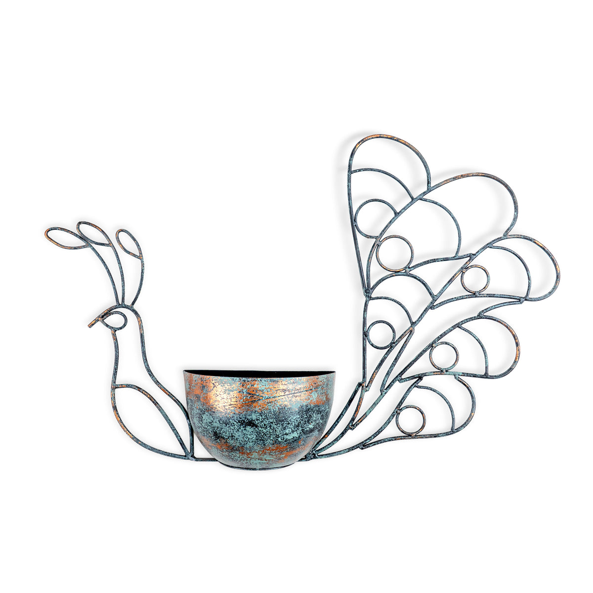 Sculpted Peacock Planter