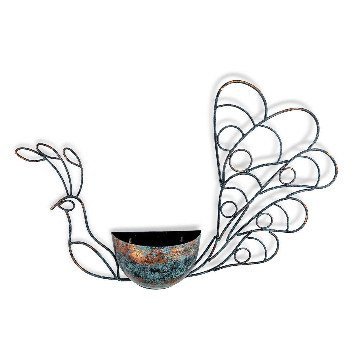Sculpted Peacock Planter
