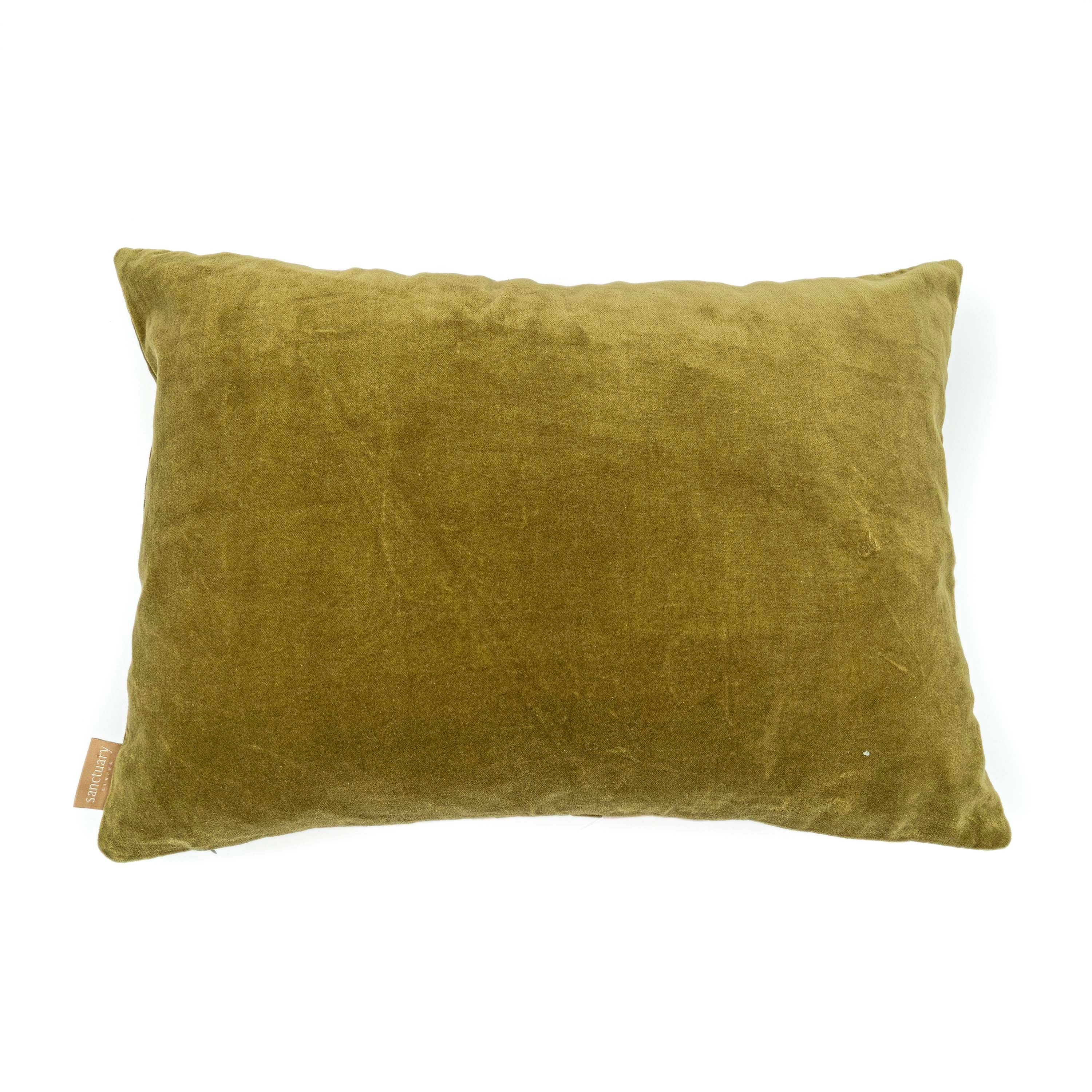 Willow Olive Velvet Stripe Cushion Cover