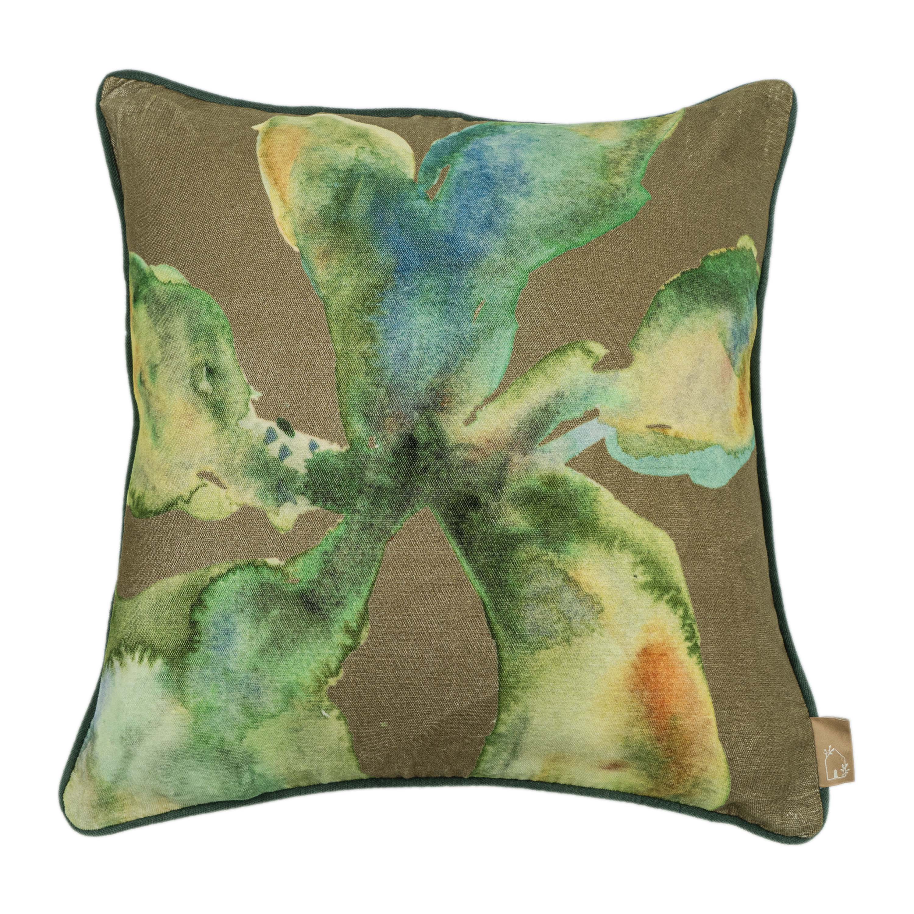 Bloom Olive Velvet Cushion Cover