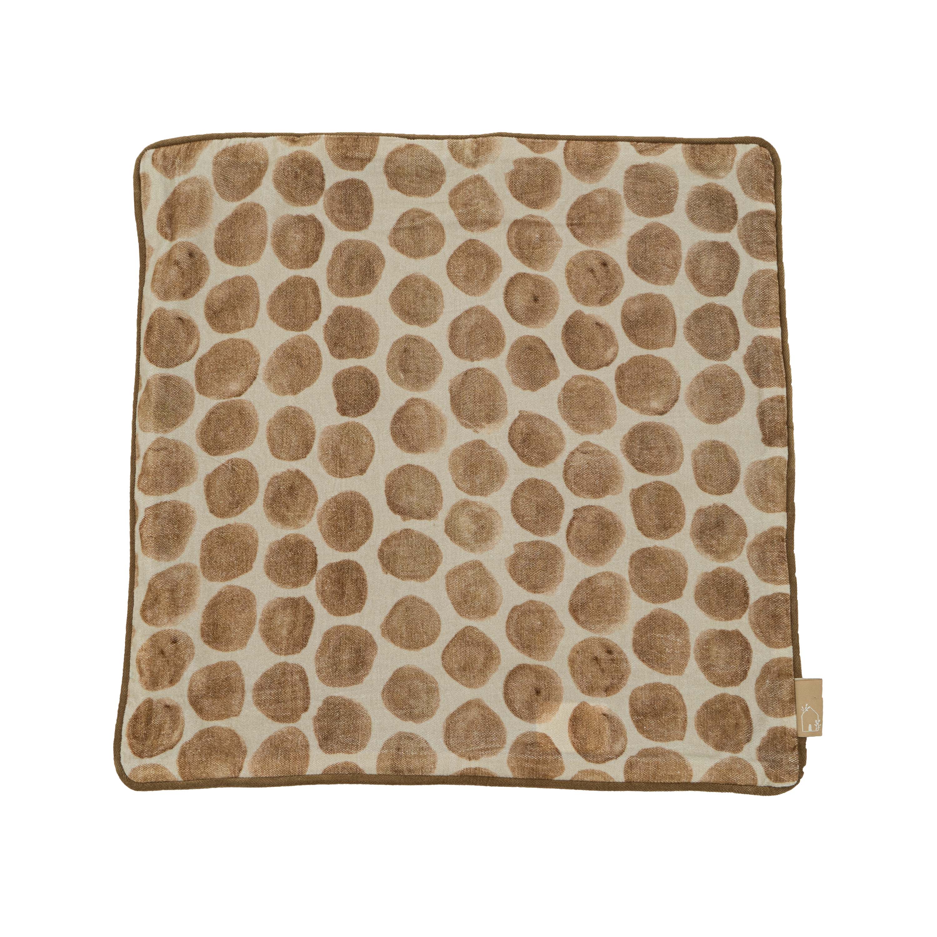 Polka Dot Caramel Velvet Cushion Cover