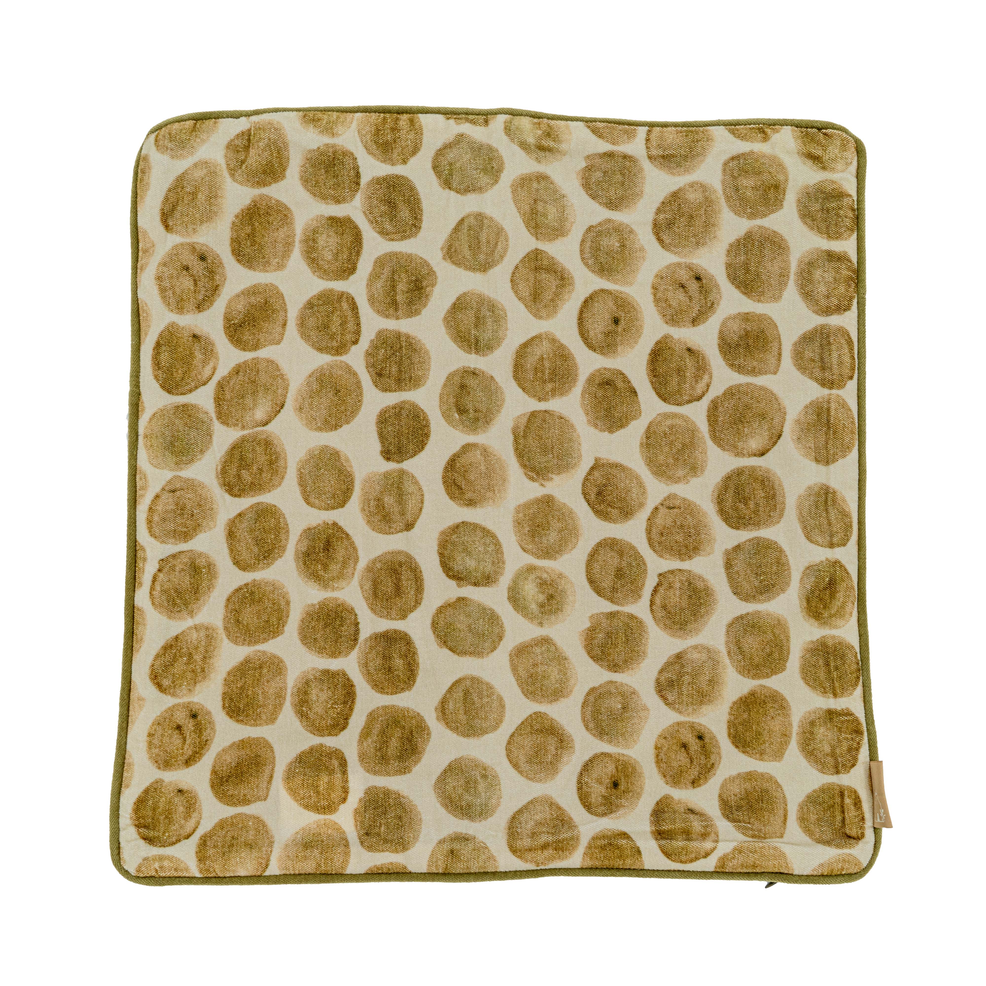 Polka Dot Olive Velvet Cushion Cover