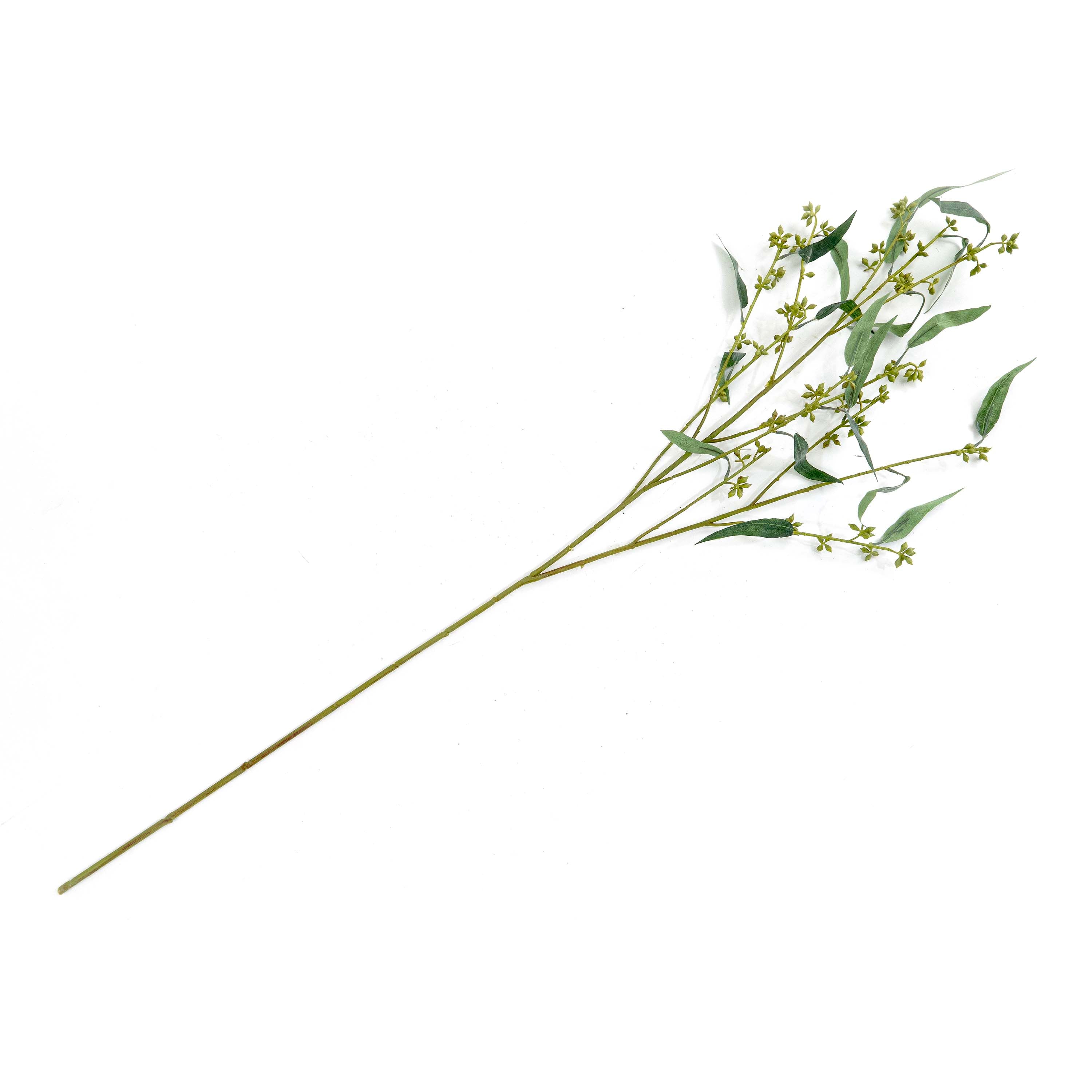 Faux Eucalyptus Stem with Flower Buds