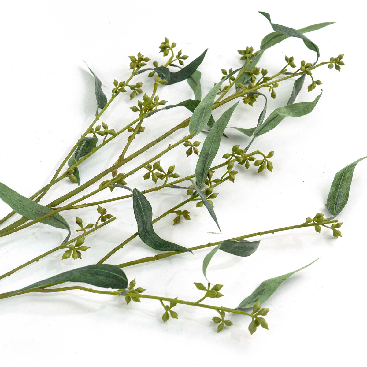 Faux Eucalyptus Stem with Flower Buds