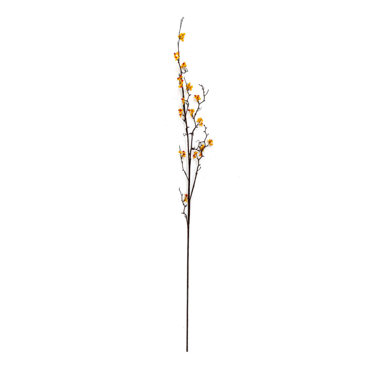 Hand Assembled Faux Orange Gypsophila Stem