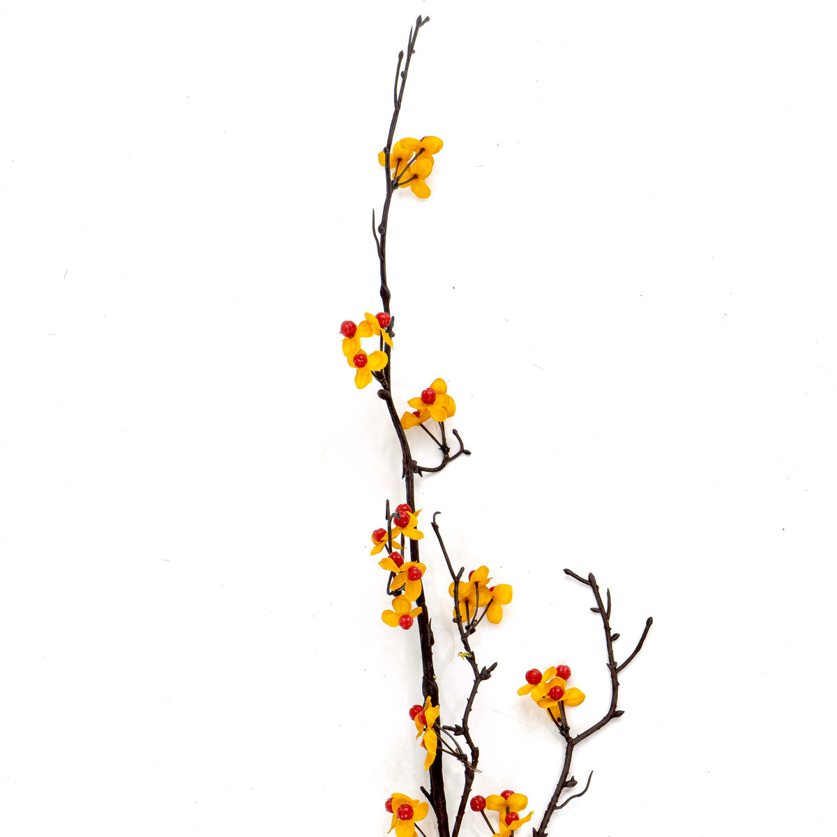 Hand Assembled Faux Orange Gypsophila Stem