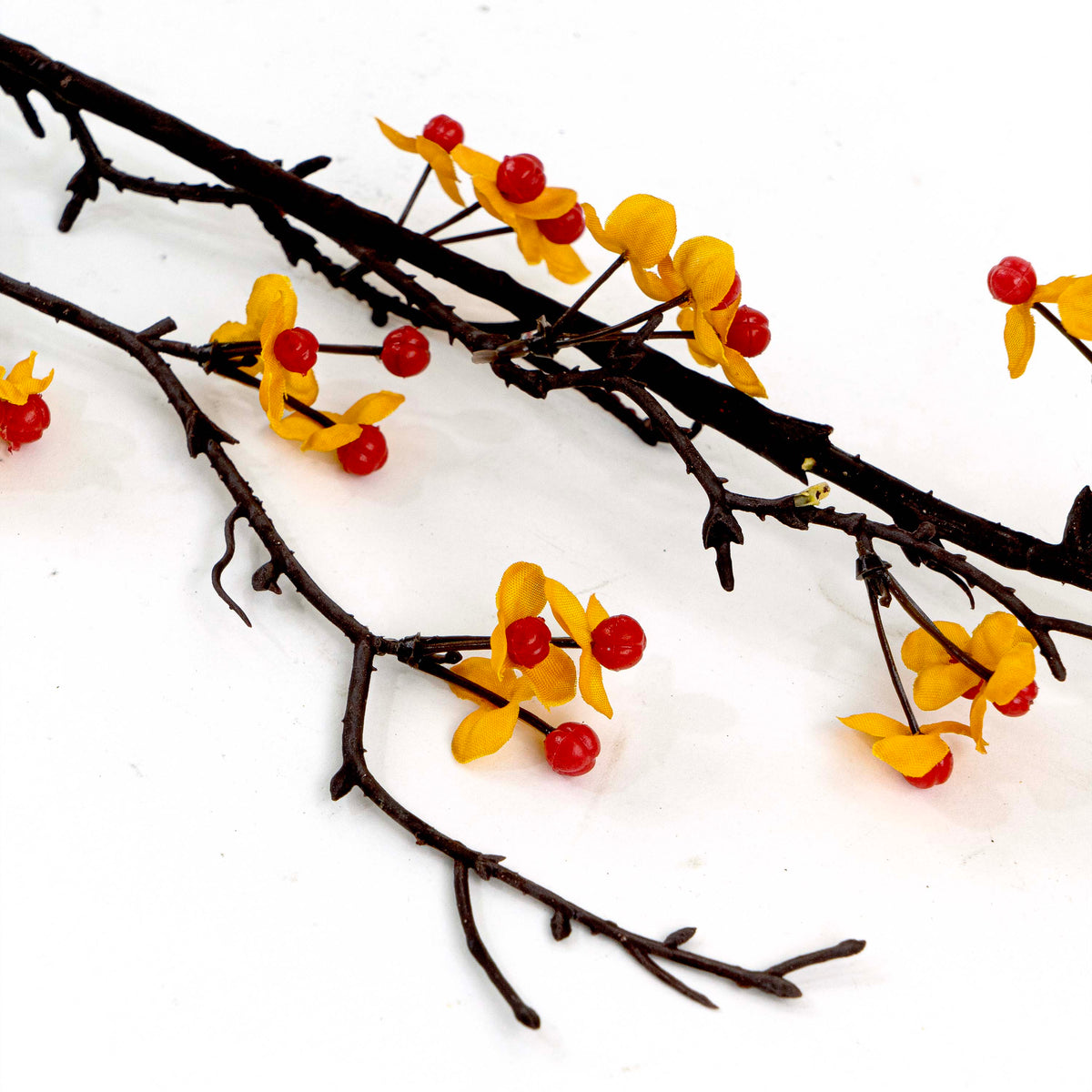 Hand Assembled Faux Orange Gypsophila Stem