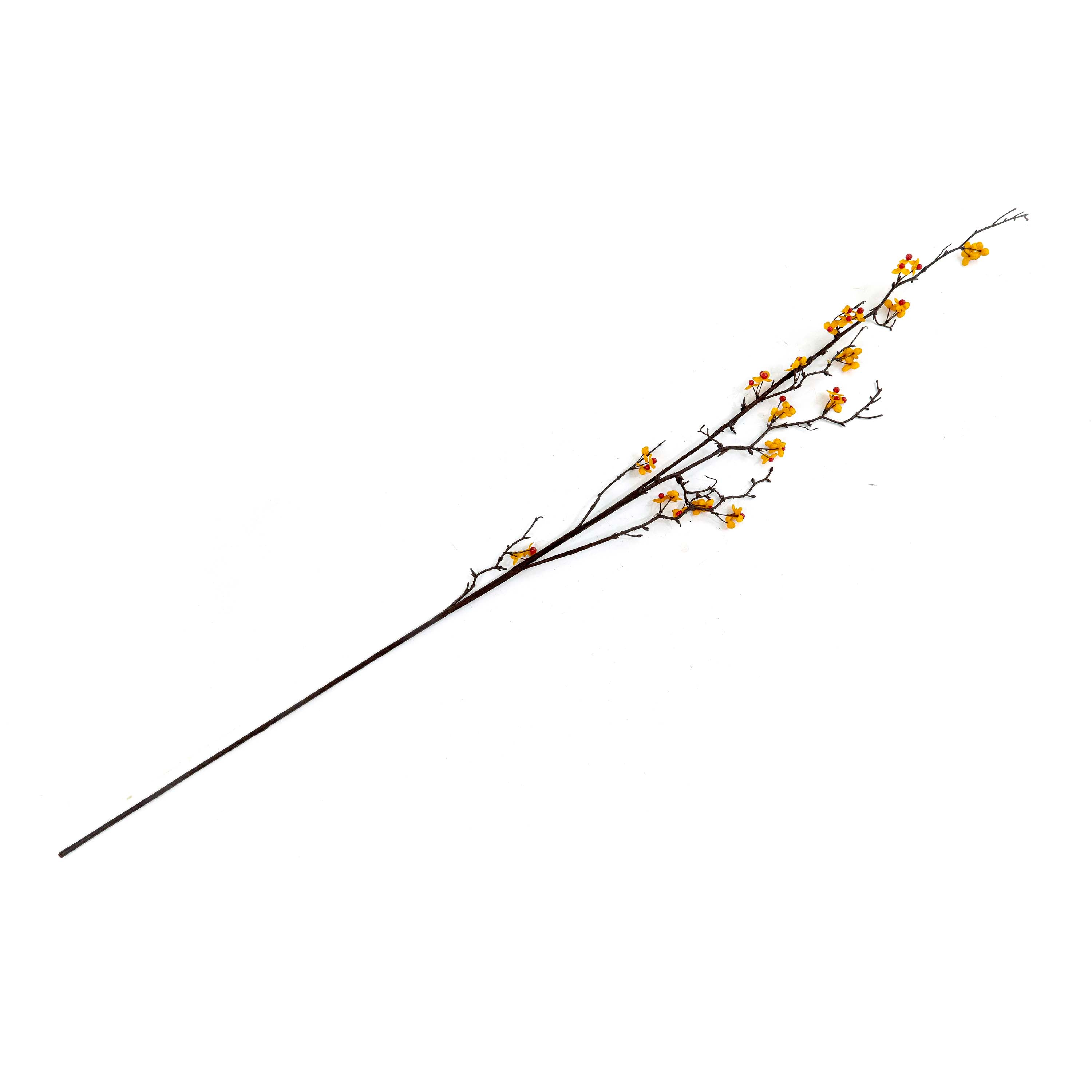 Hand Assembled Faux Orange Gypsophila Stem
