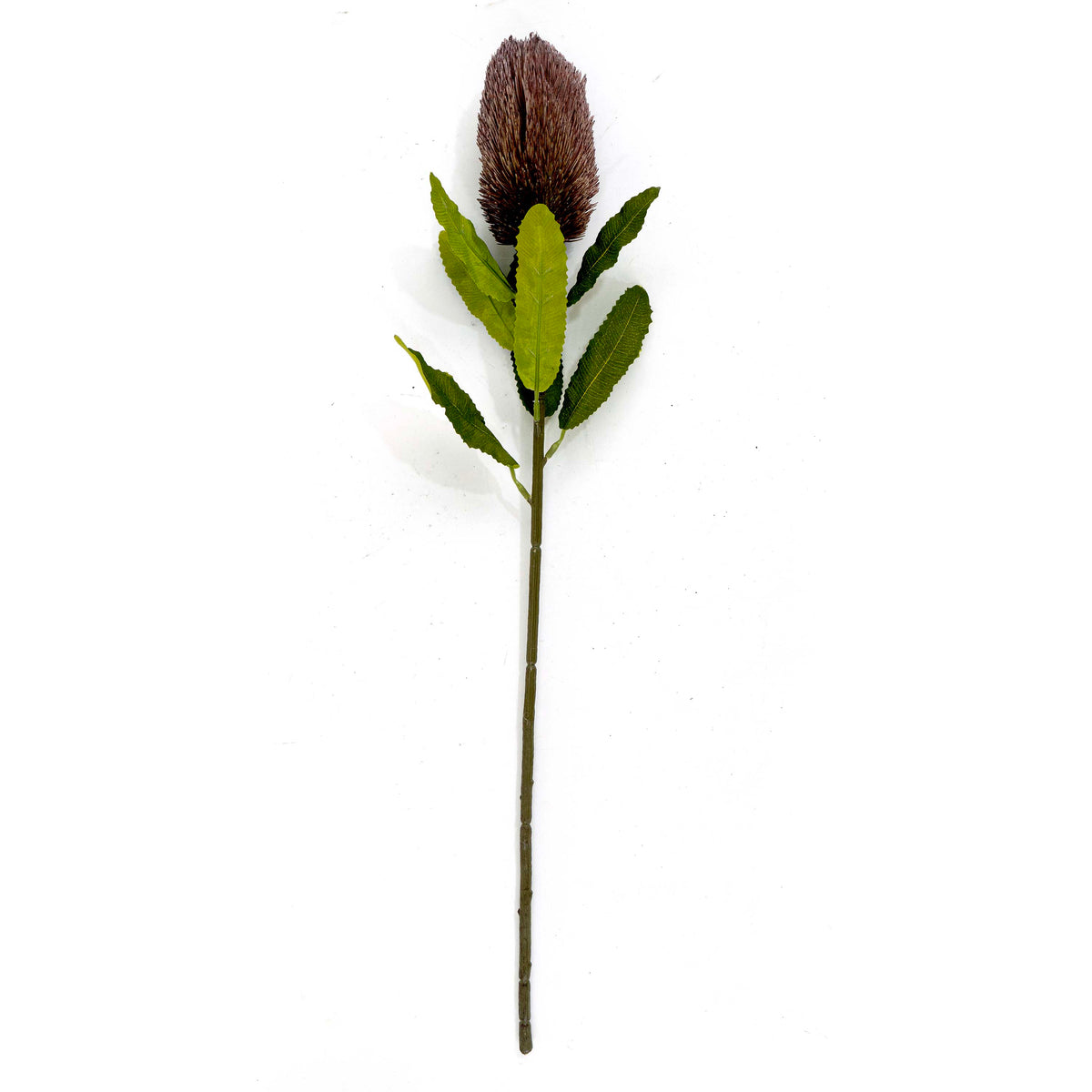 Faux Banksia Flower With Foliage in Lilac